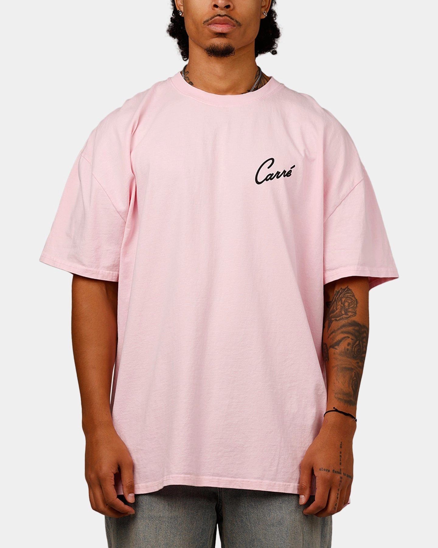 Carre Swifty T-Shirt Pink Layered Collar MeshLining