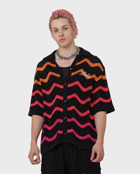 Loiter Breeze Knit Button-Up Shirt Black ThermalRegulation