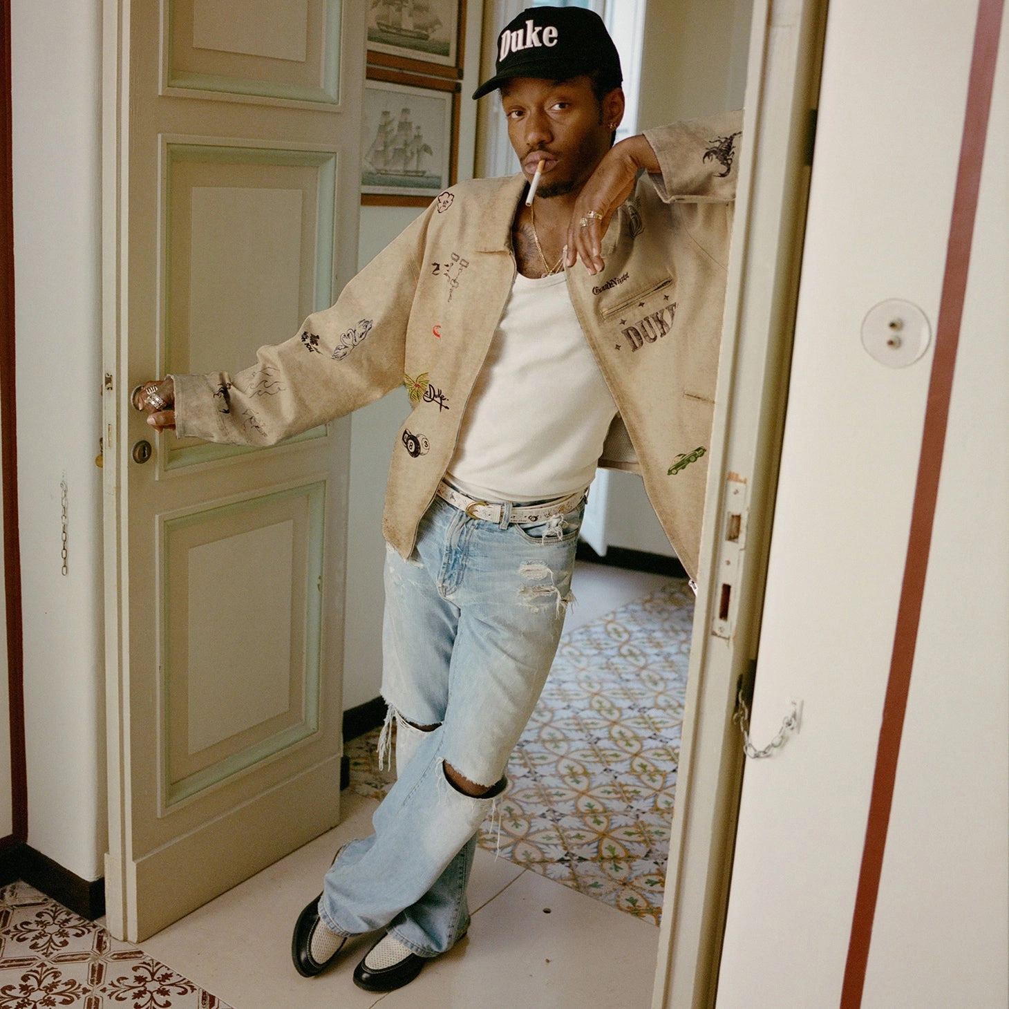 Duke Sketch Sand Jacket Convertible Collar