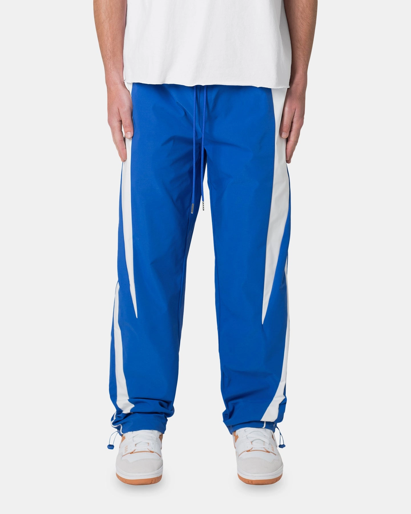 MNML Striped Track Pants Blue/White Mesh Comfort Chic Comfort