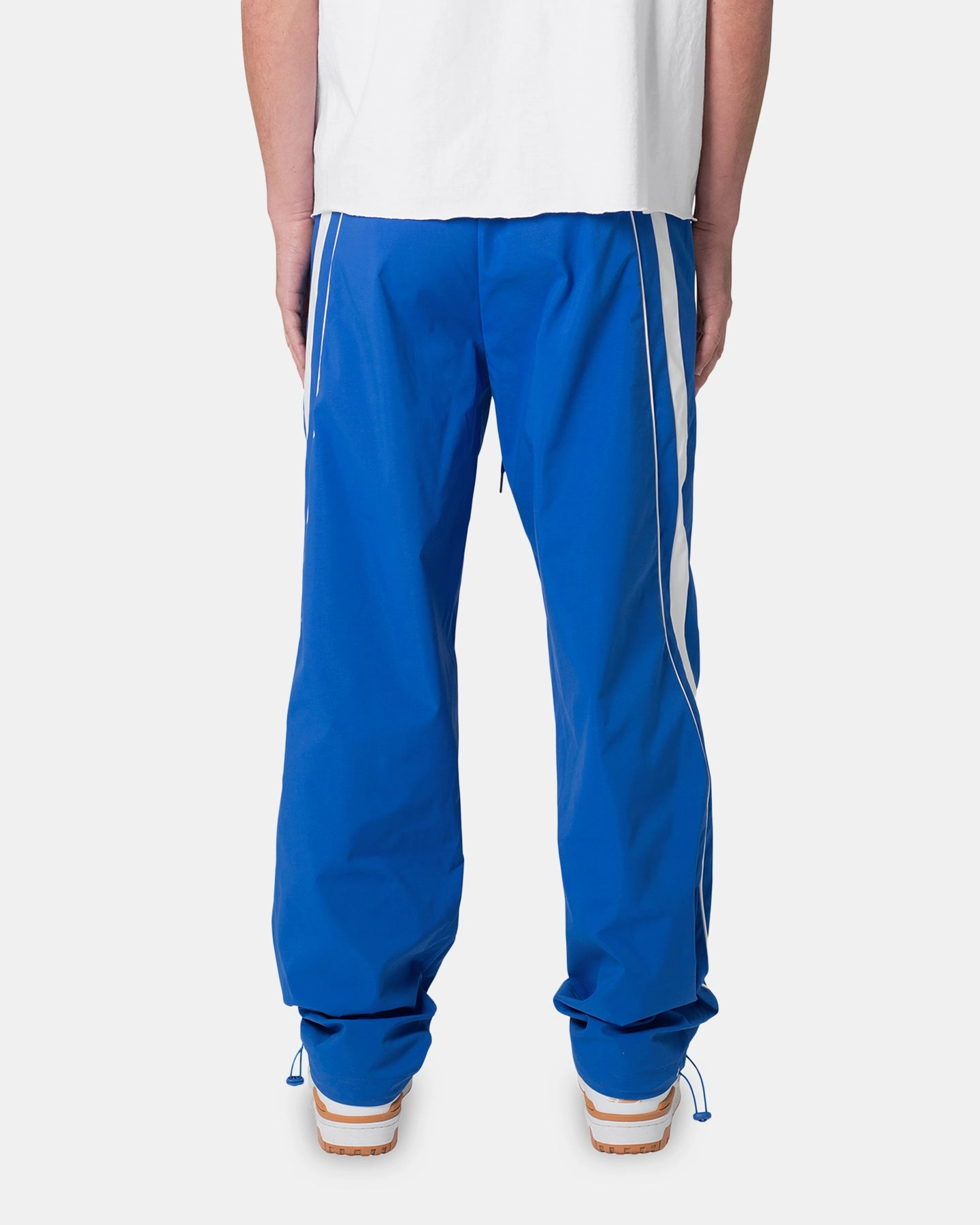 MNML Striped Track Pants Blue/White Stretch Panel Compact Fit