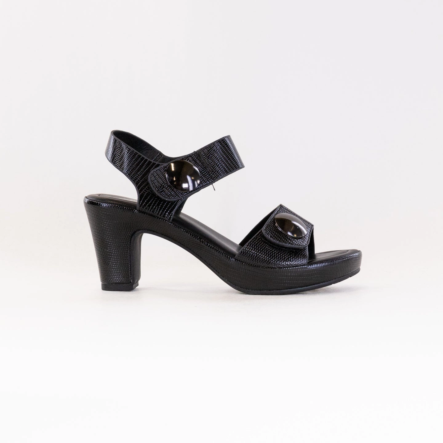 Spring Step Dade (Women's) - Black Python Sustainable Rubber Base Contoured Heel Support