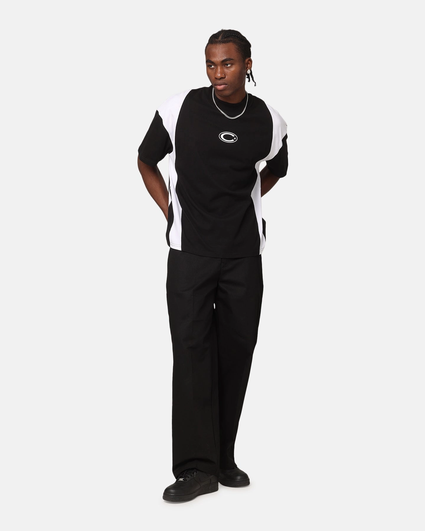 ConvertibleSleeves Carre Panelled Oversized T-Shirt Black/White