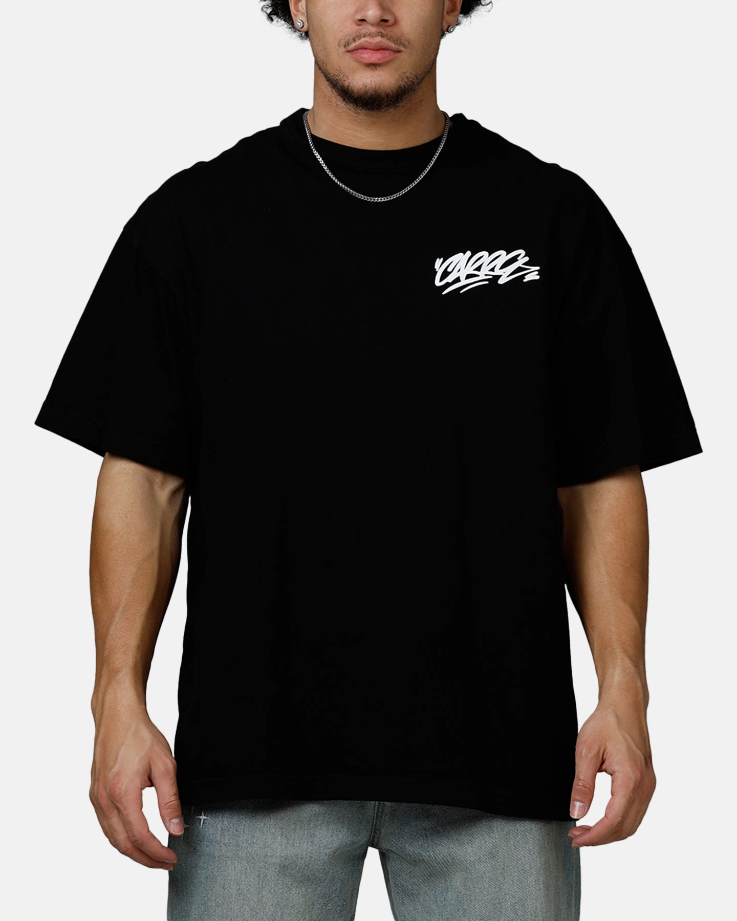 Carre Tag Drop T-Shirt Black BreathableMeshPanels Relaxed Silhouette