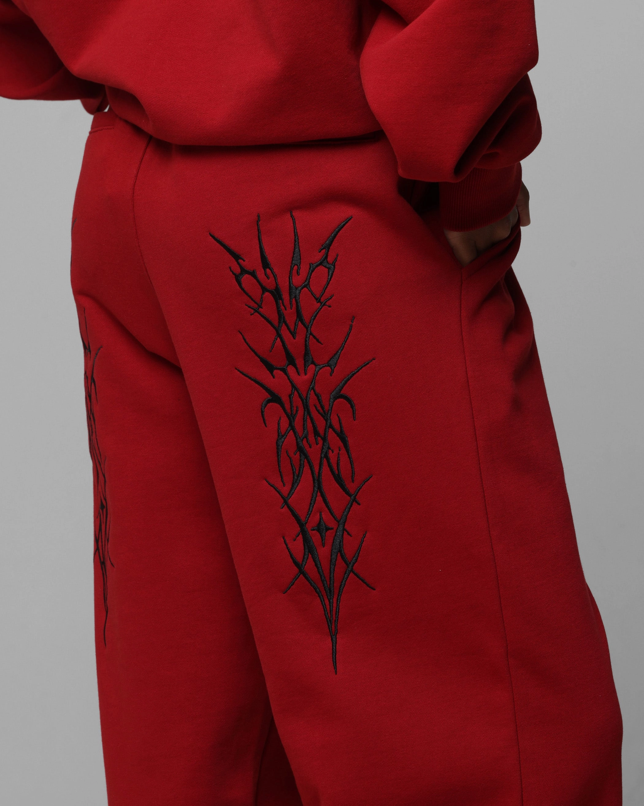 Loiter Blood Born Track Pants Burgandy Sleek Waist