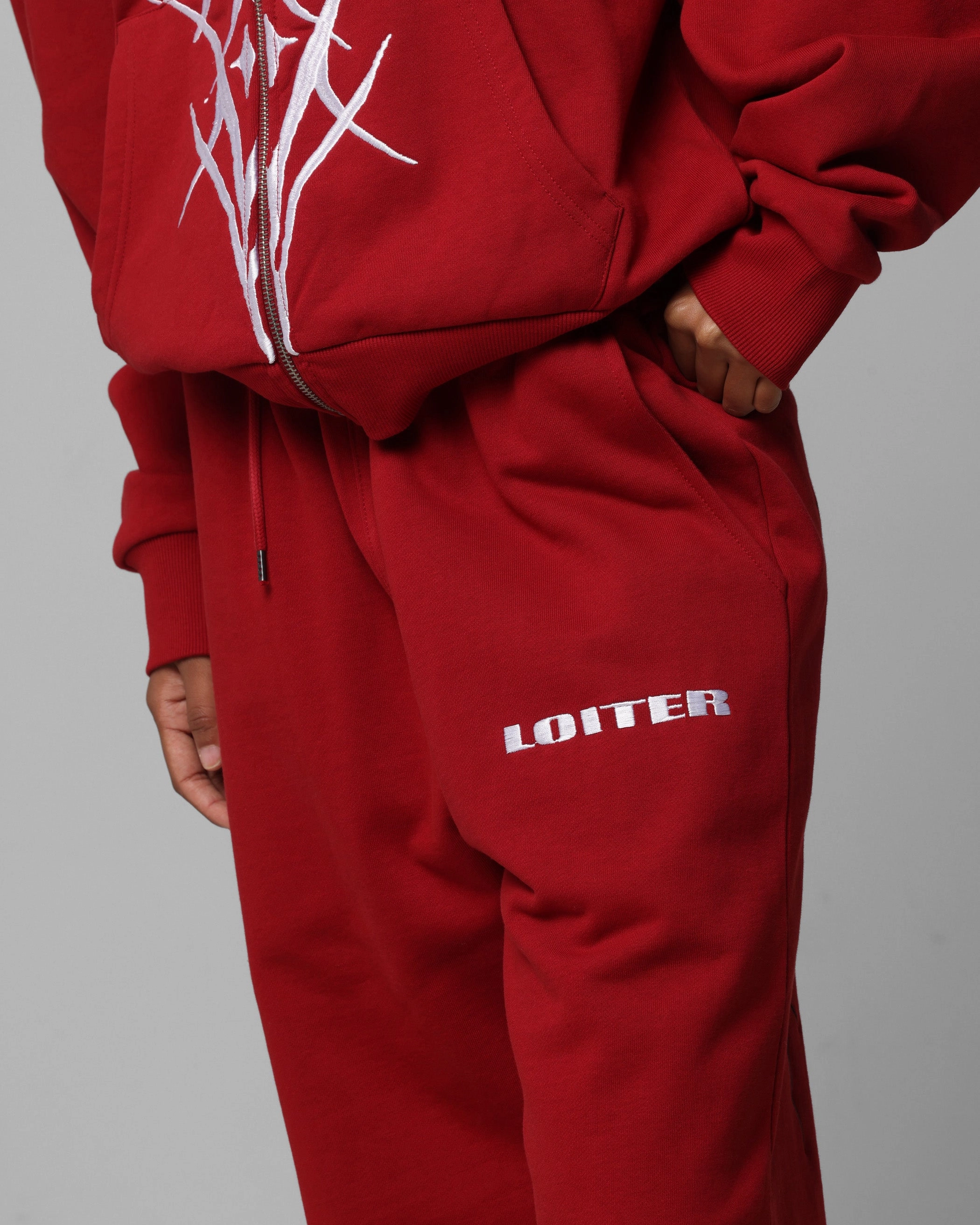 Loiter Blood Born Track Pants Burgandy Active Design