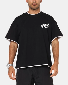 Carre Motion Layered T-Shirt Black/White Long Sleeve Shirt EcoFriendly Manufacturing