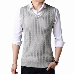 West Louis? Casual Knitted V-Neck Elegant Sweater Vest Layer Trend Stay Soft