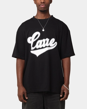 Grid Back Panel Carre Team Script T-Shirt Black