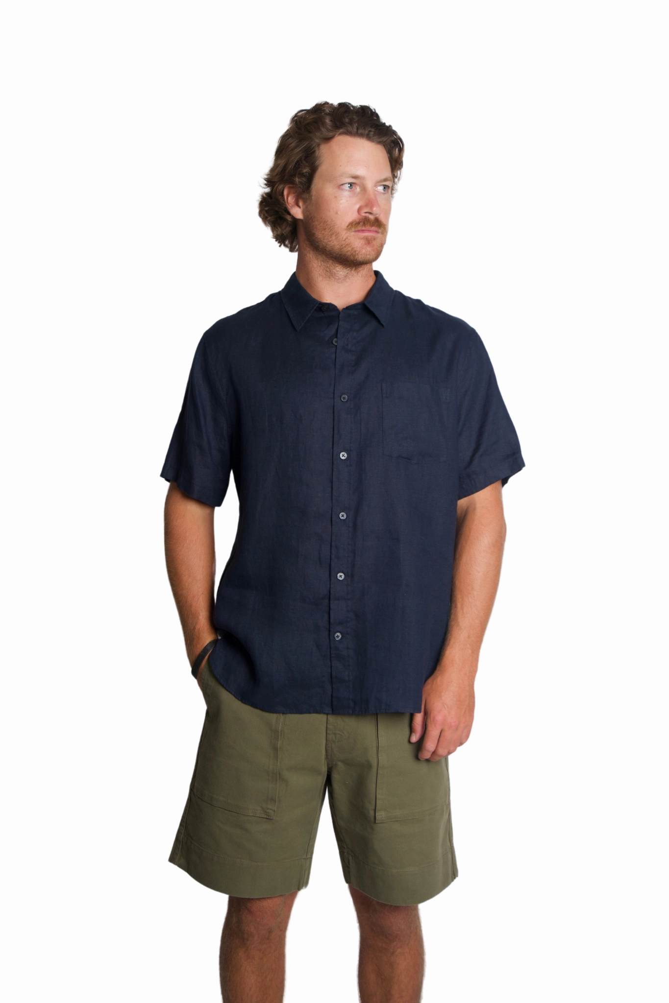 Durable Fabric Linen Short Sleeve in Coastal