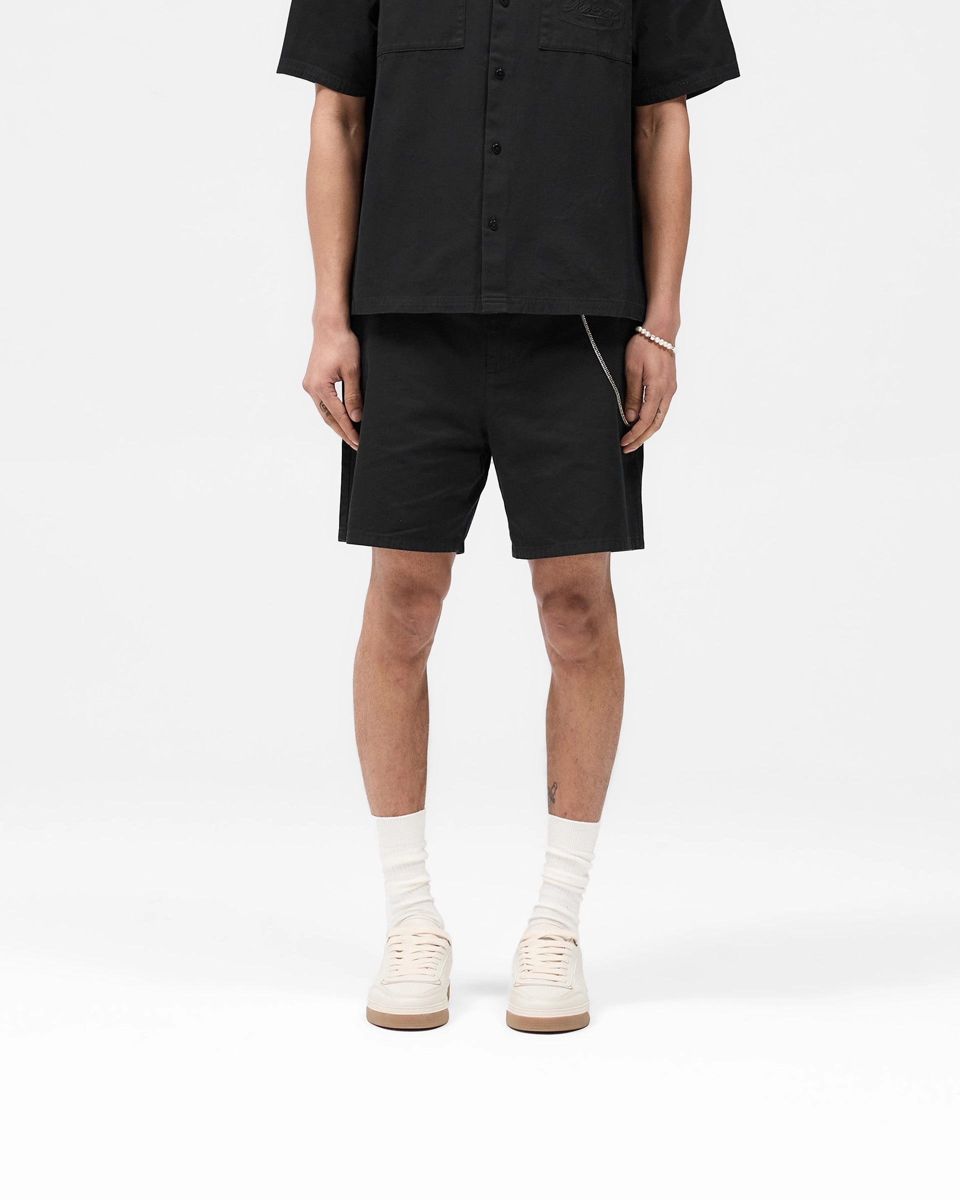Cotton Tailored Short - Jet Black Active Wear Shorts Denim shorts