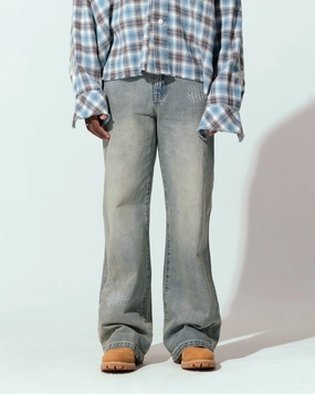 Relaxed Comfort Wear Polyester fabric Loiter 444 Bootcut Jeans Washed Blue