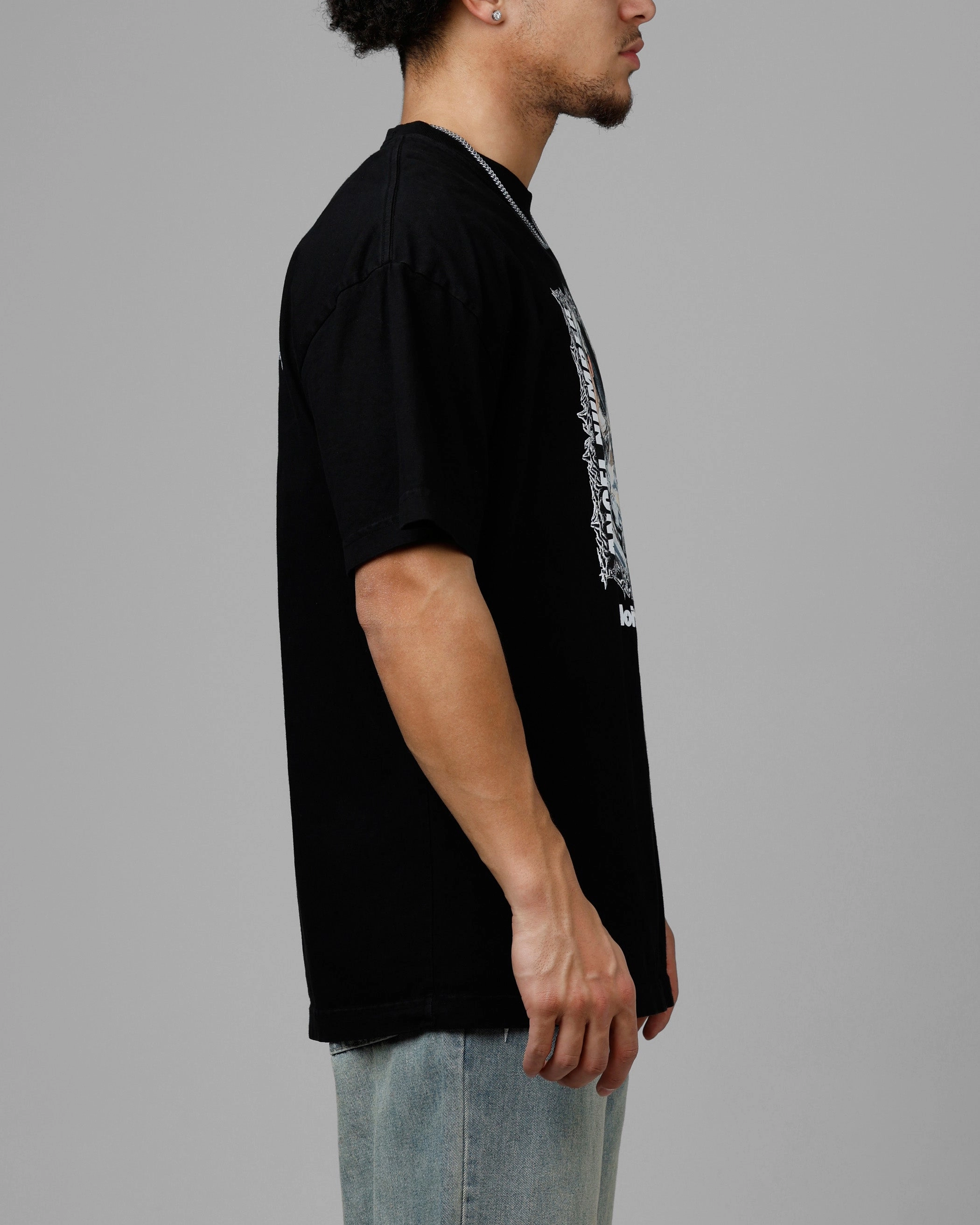 Loiter Angel Number Vintage T-Shirt Black EasyCareMaterial Raw Edge Finish