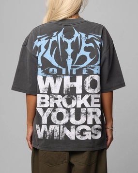 Vintage Shirt Loiter Angel Number Vintage T-Shirt Charcoal