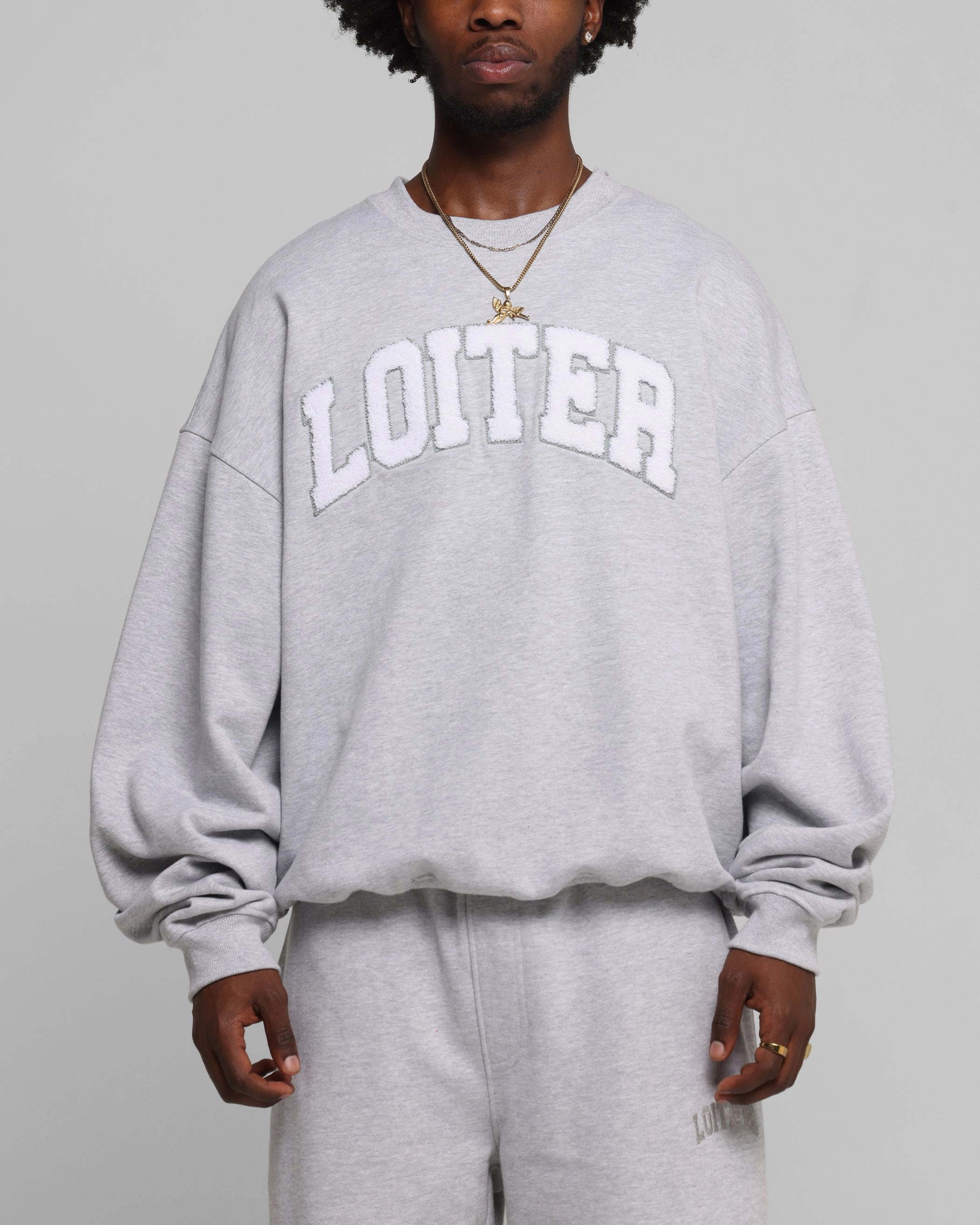 V-neck Blouse Loiter Arch Premium Crewneck Grey