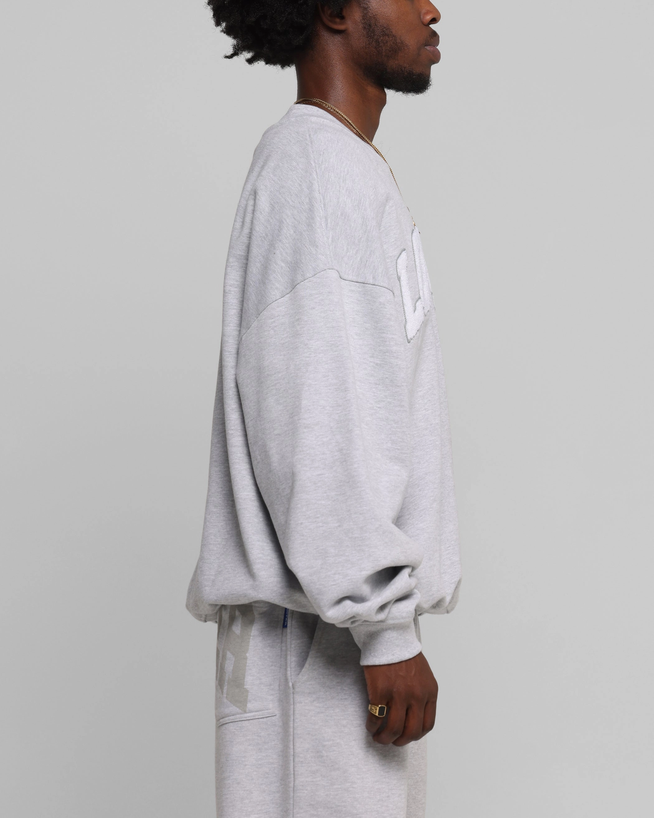 Everyday Jacket Layered Neckline Details Loiter Arch Premium Crewneck Grey