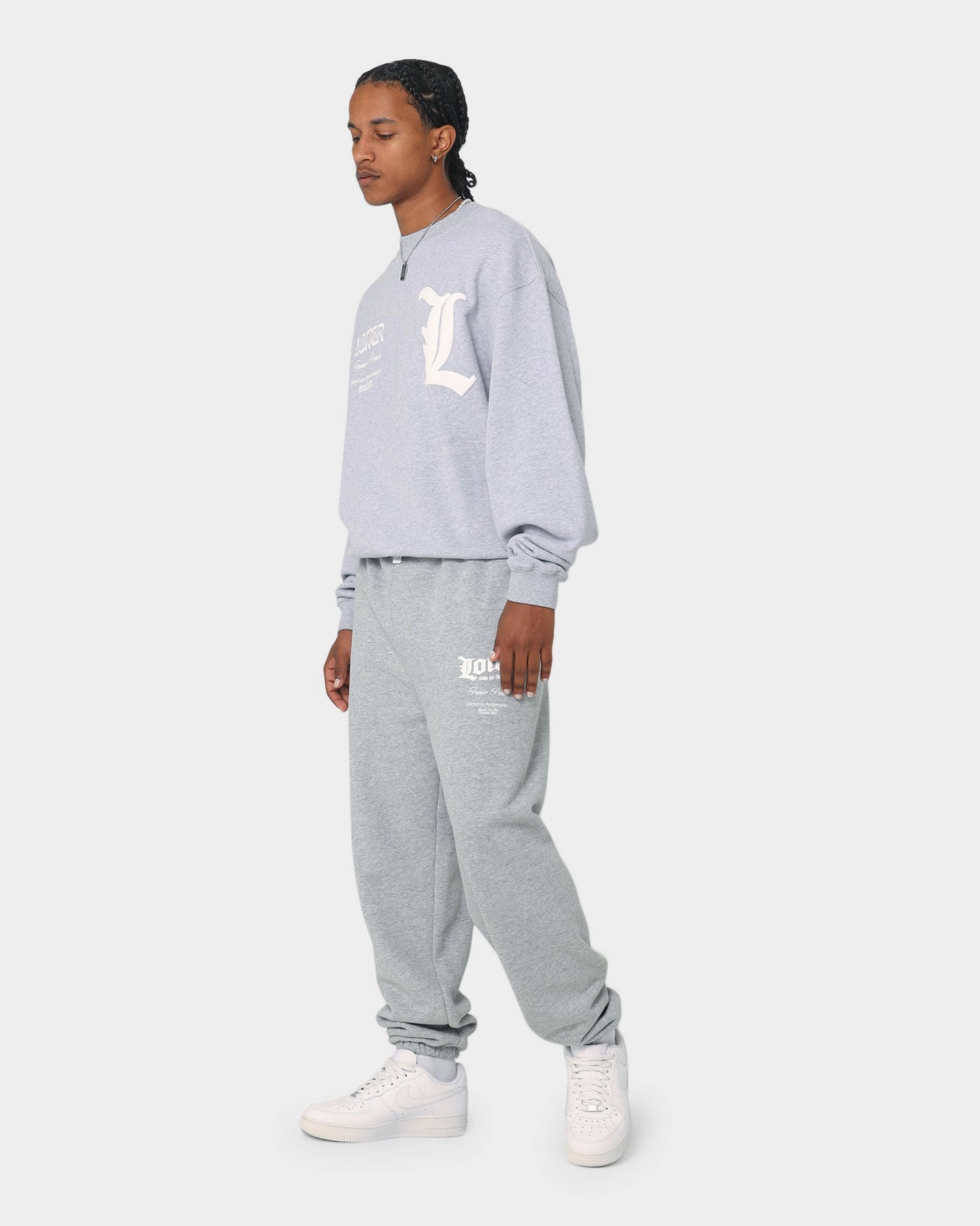 Layered Panel Design Loiter Art Studio Trackpants Grey