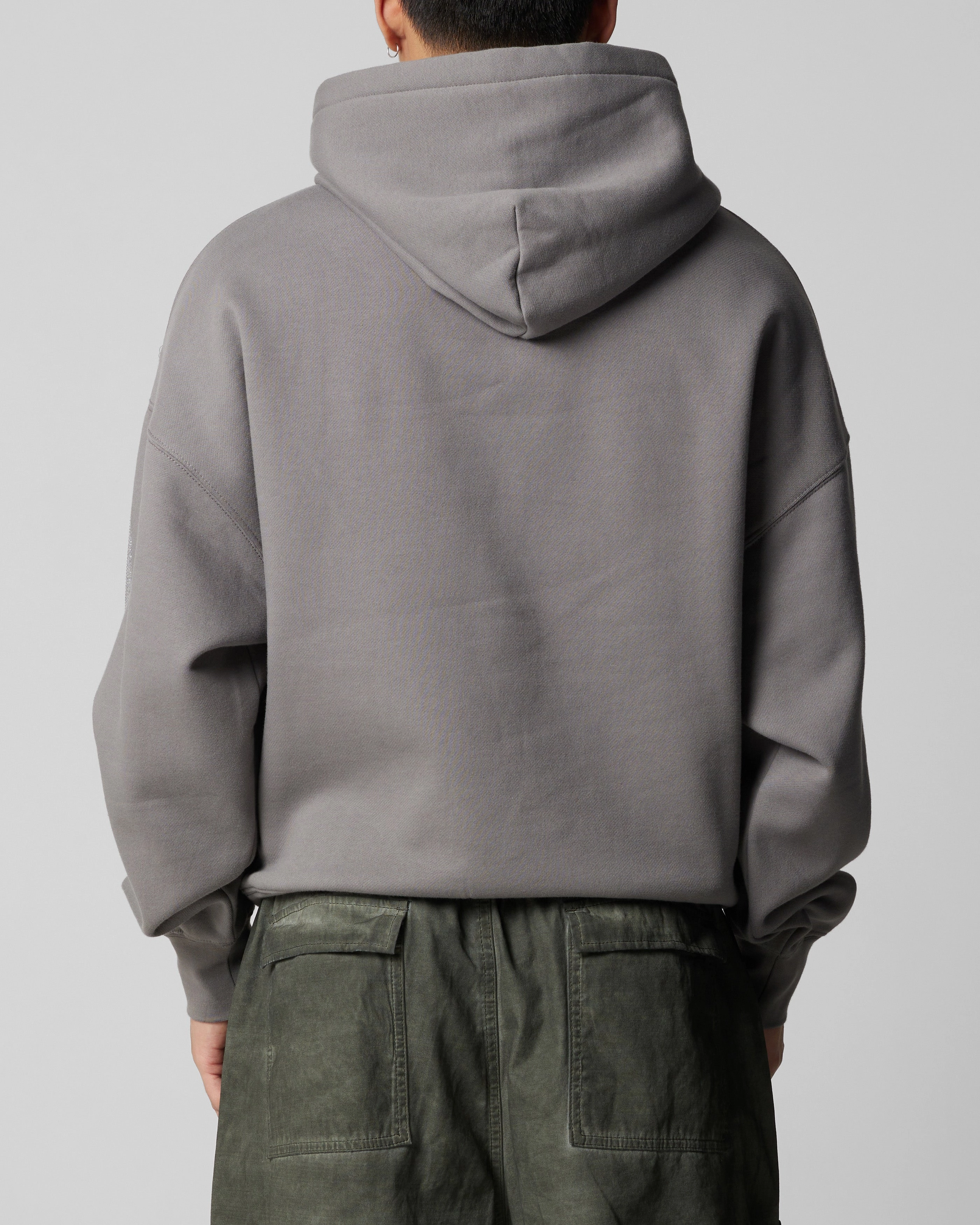 Loiter Atlantic Rhinestone Hoodie Charcoal Ventilated Back Panel WrinkleResistantFinish