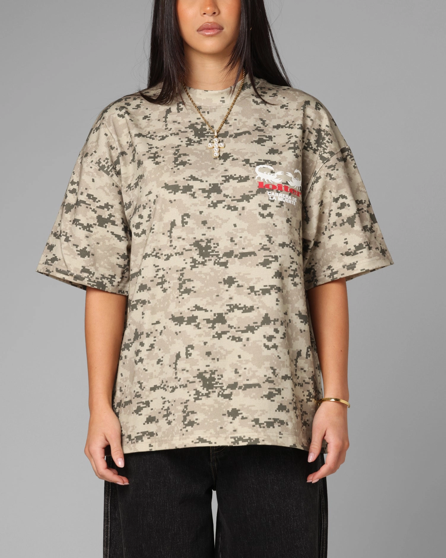 Loiter Bullrush Premium T-Shirt Digi Camo Soft Wool Antimicrobial Finish