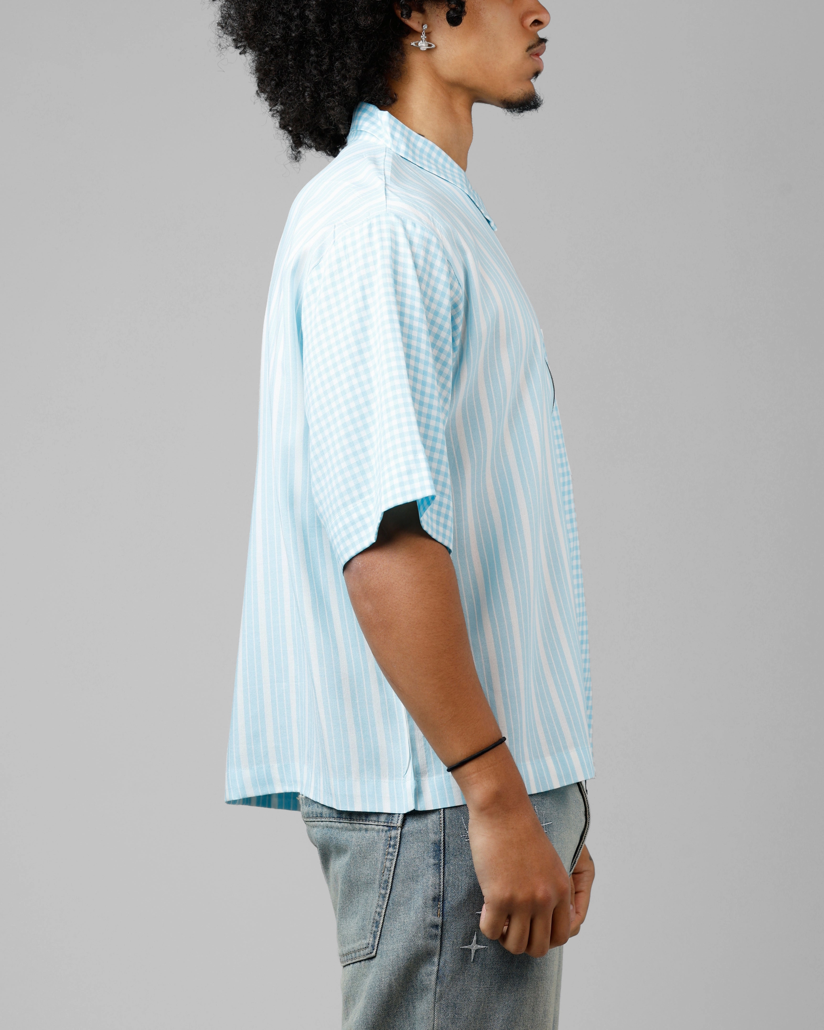Loiter Calabasas Shirt Blue Stripe LowProfile Zipper