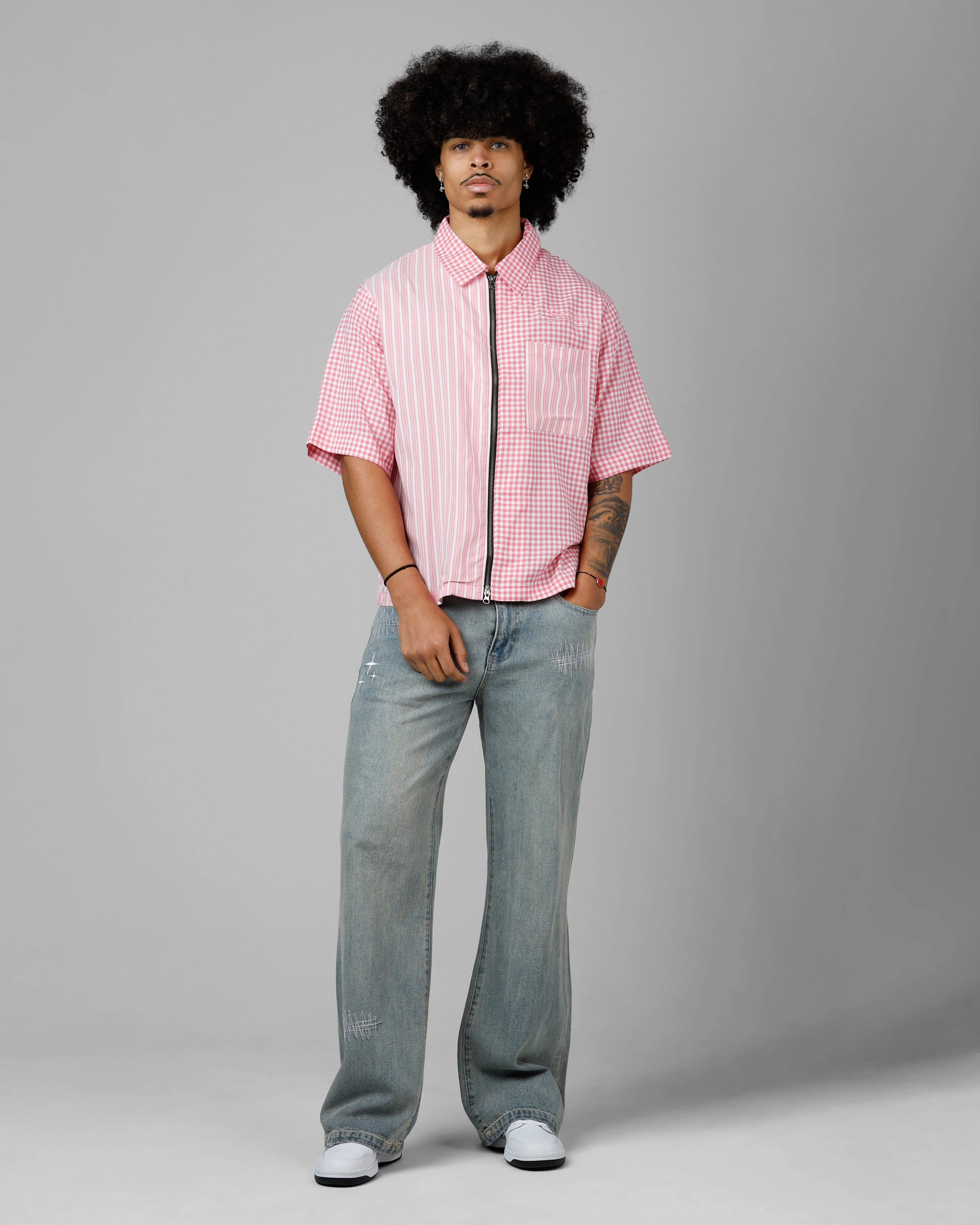 Loiter Calabasas Shirt Pink EcoFriendly Manufacturing Yarn Dyed Fabric