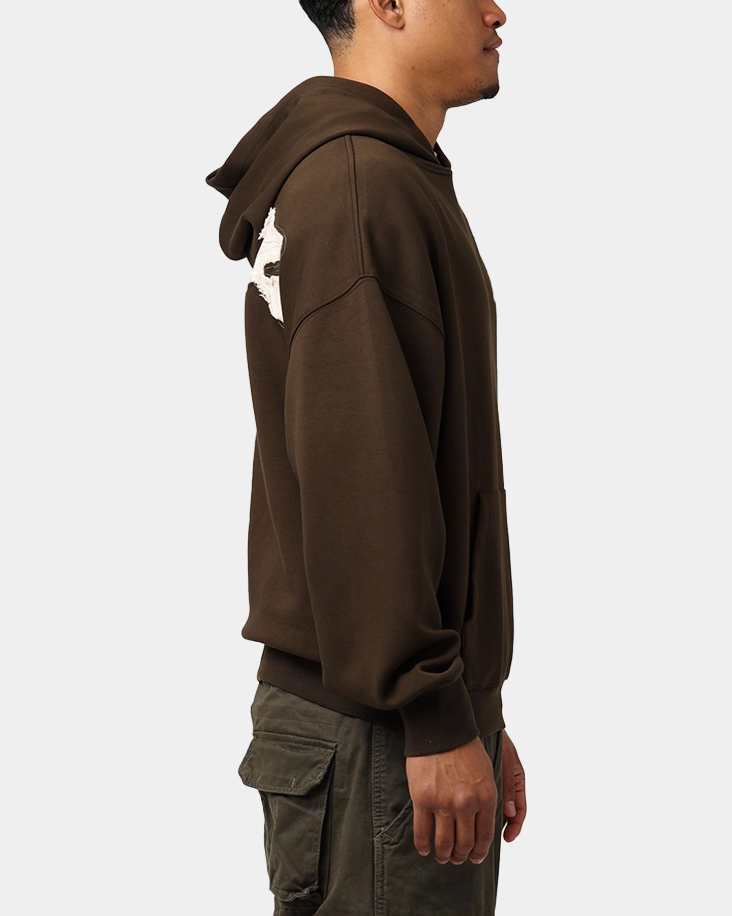 Loiter Chroma Premium Hoodie Dark Chocolate Self Fabric Tie Closure