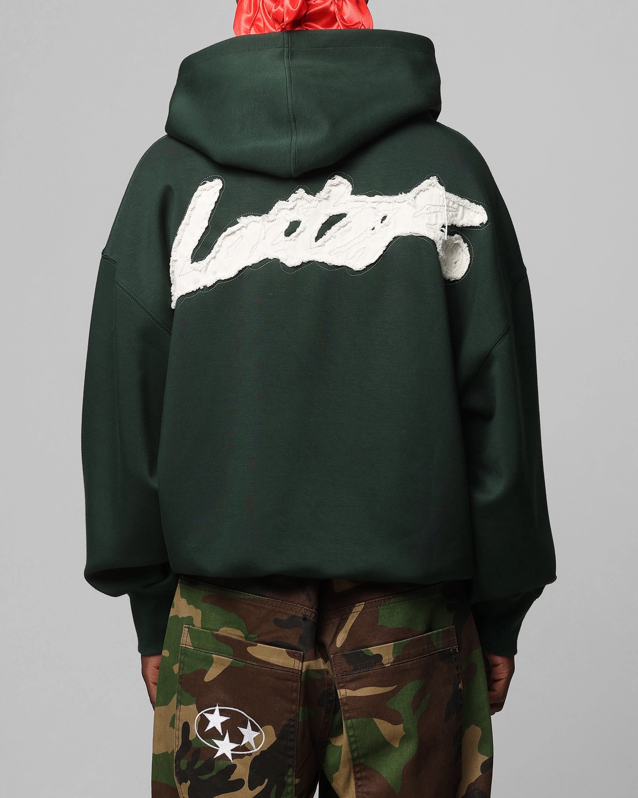 Loiter Chroma Premium Hoodie Dark Green BiodegradableFabric Adjustable Hem Cuff