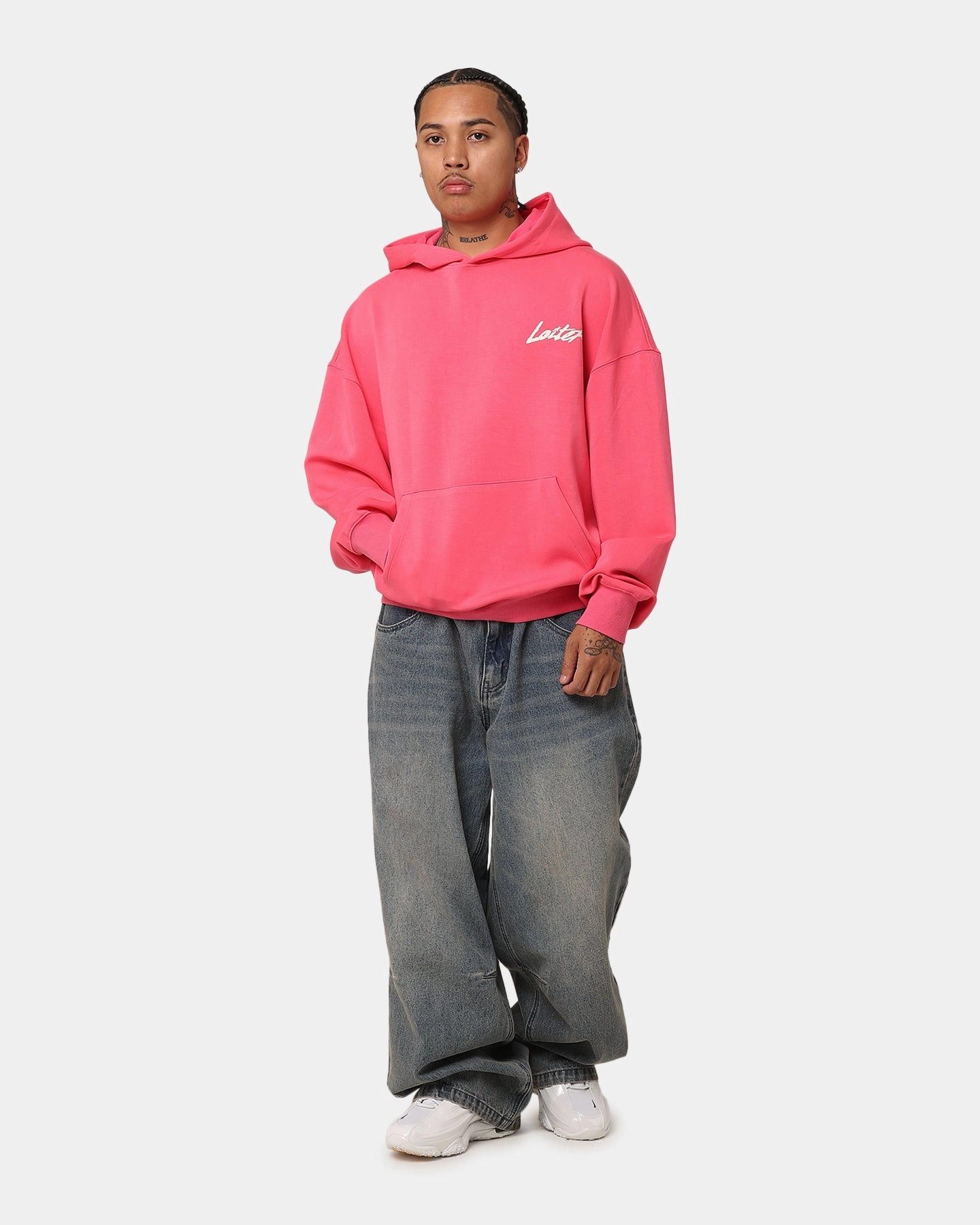 Loiter Chroma Premium Hoodie Pink Contoured Side Panels NonRestrictive Armholes