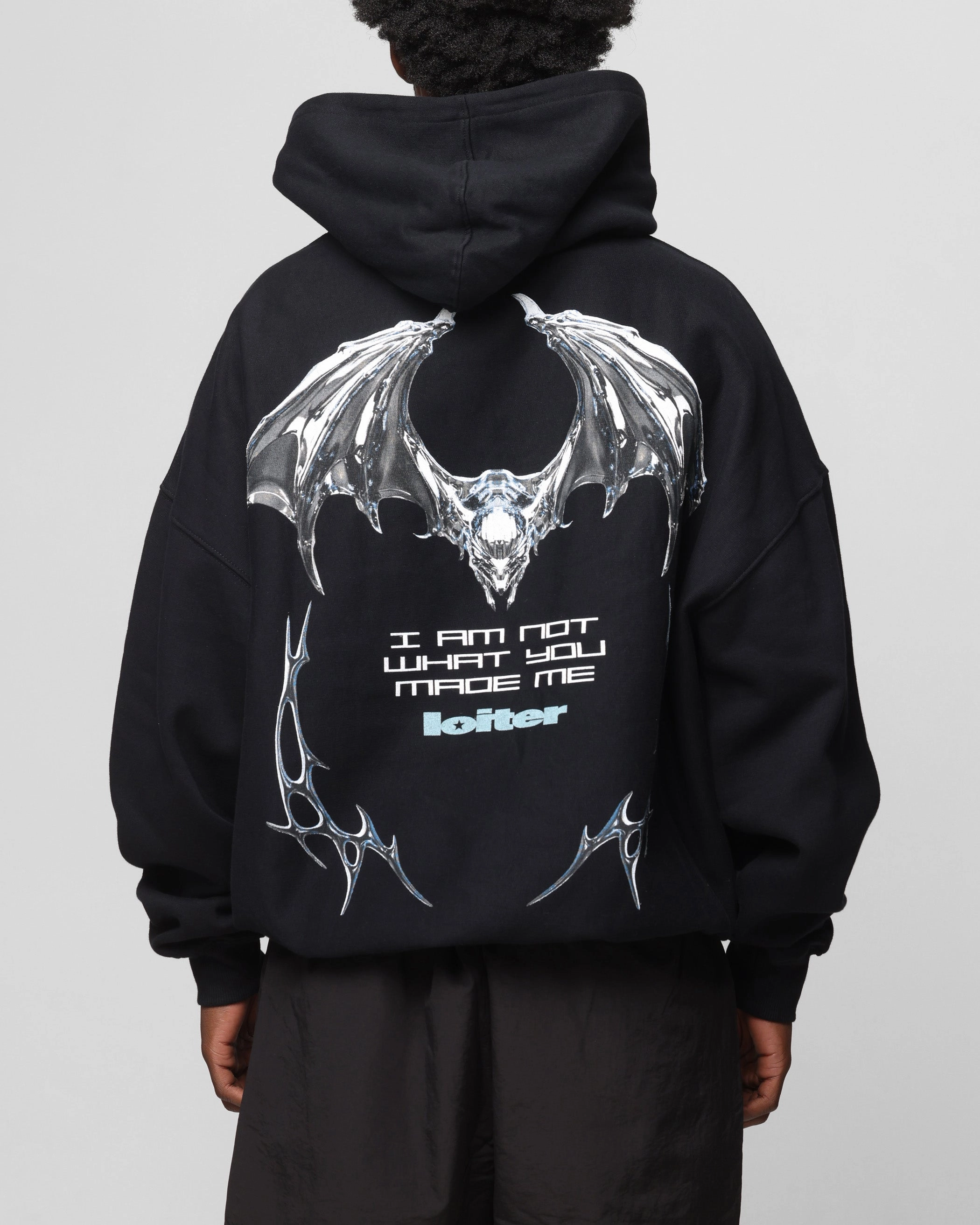 Sweat Absorbing Lining Loiter Chrome Deceiver Hoodie Black