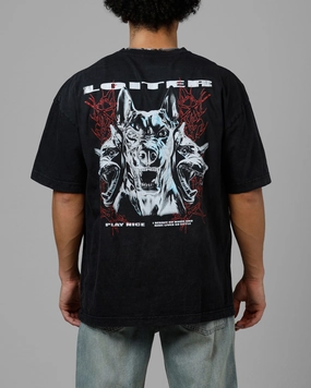 Loiter Chrome Dogs Vintage T-Shirt Black Wash ArticulatedElbowShaping