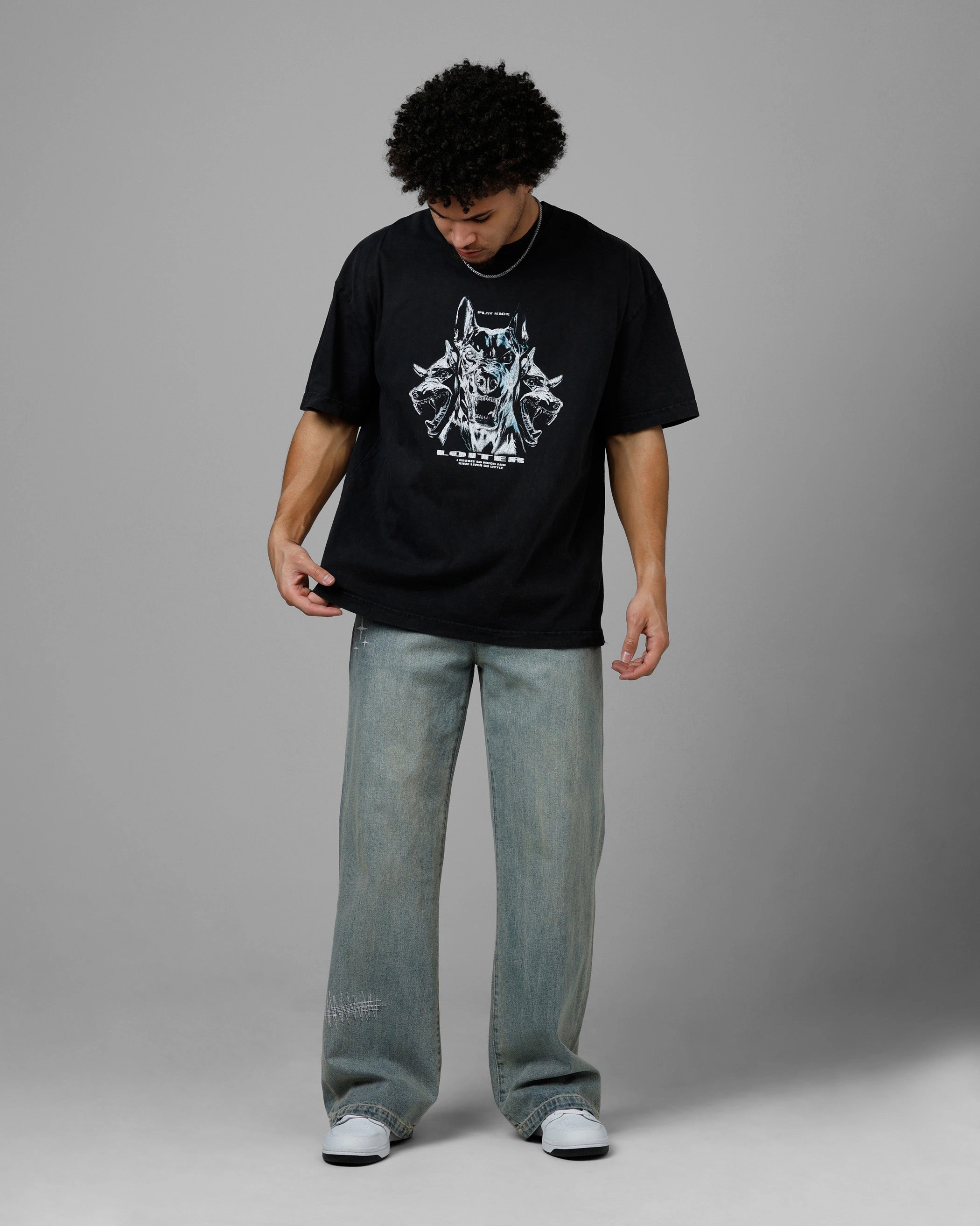 QuickDrySystem Loiter Chrome Dogs Vintage T-Shirt Black Wash