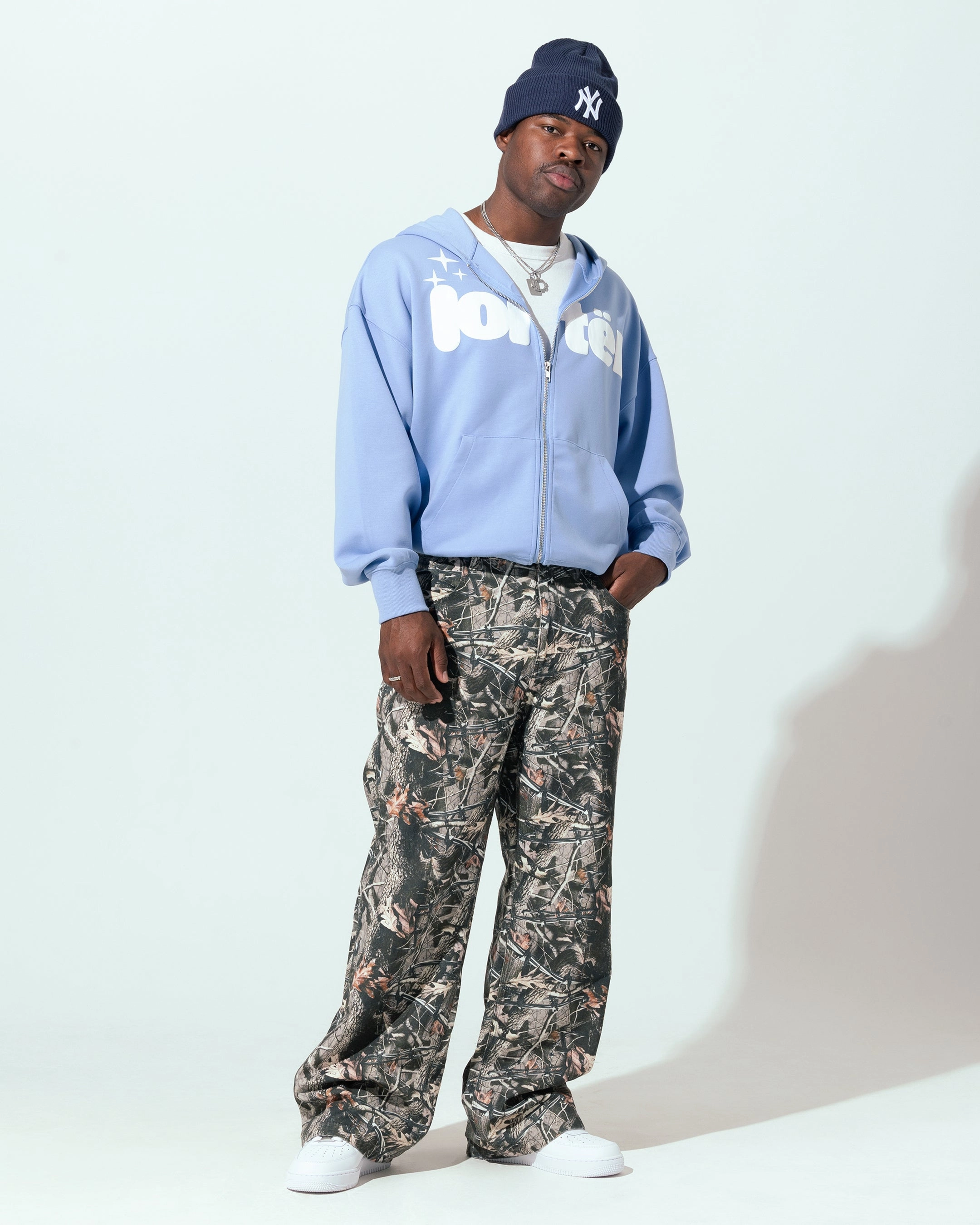 All-Purpose Durable Overlock Stitch Loiter Cloud 9 Zip Hoodie Blue