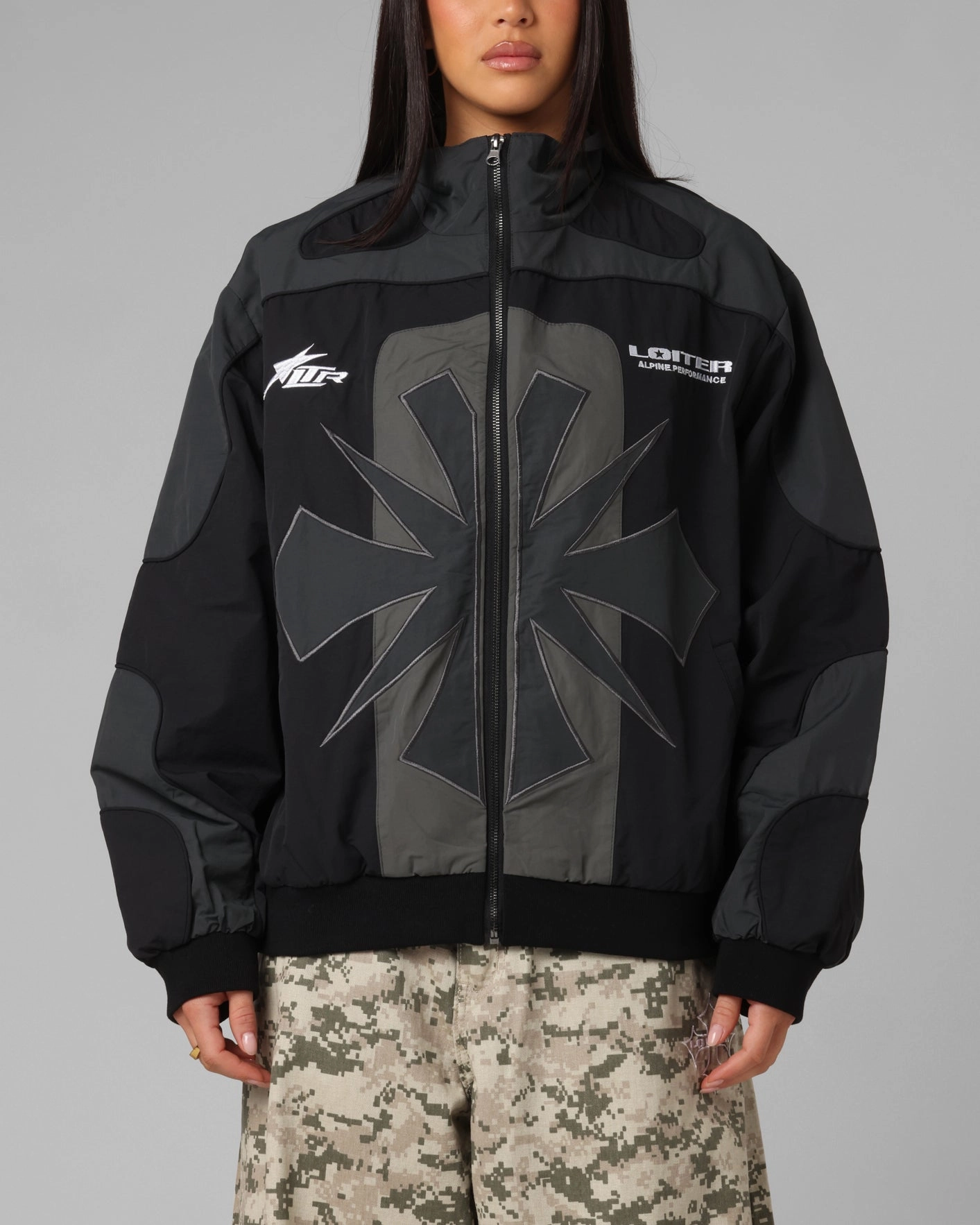 Loiter Club Classic Track Jacket Black DurableBlend