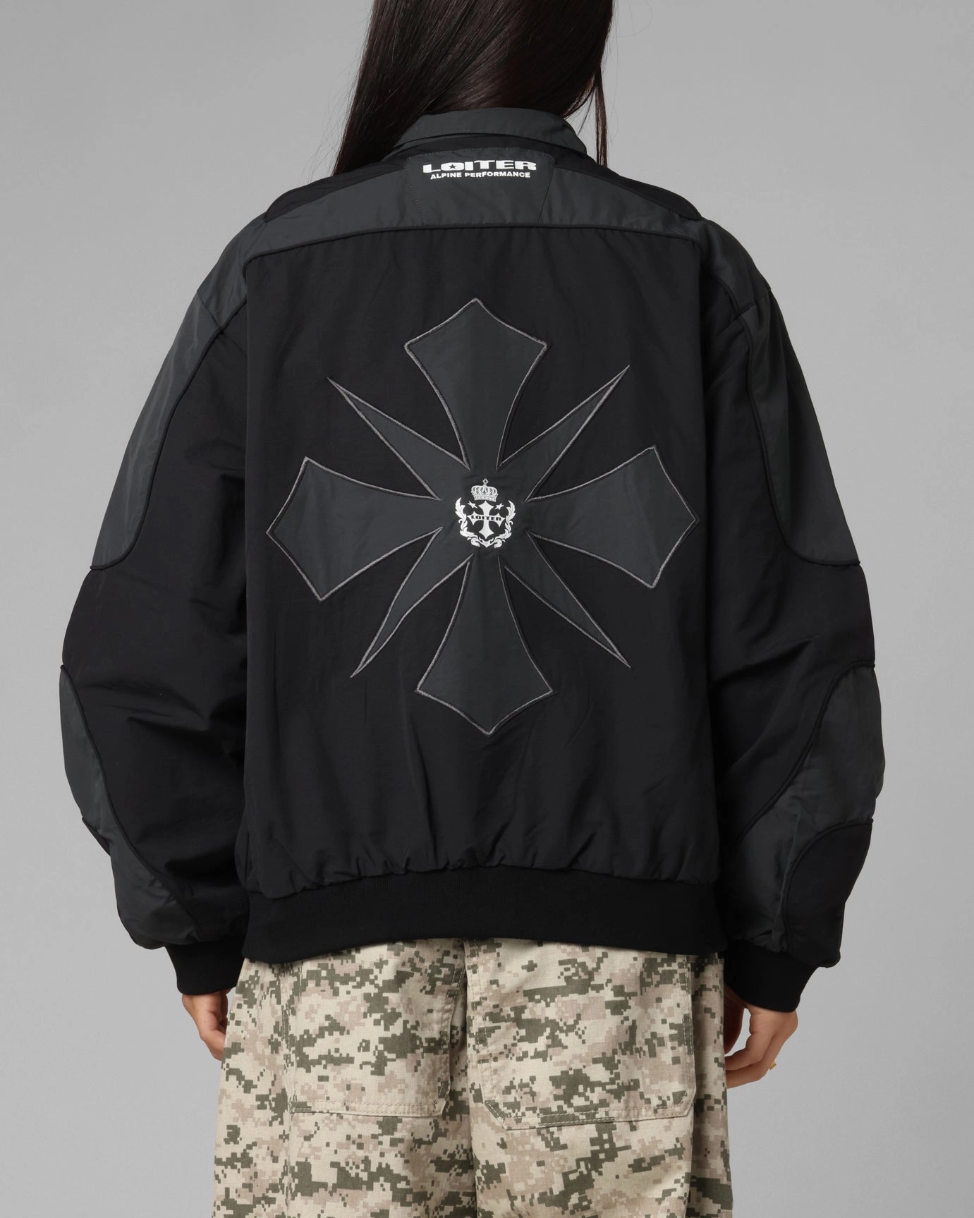 Loiter Club Classic Track Jacket Black Contrast Stitch Detailing Breathable Underarm Gussets