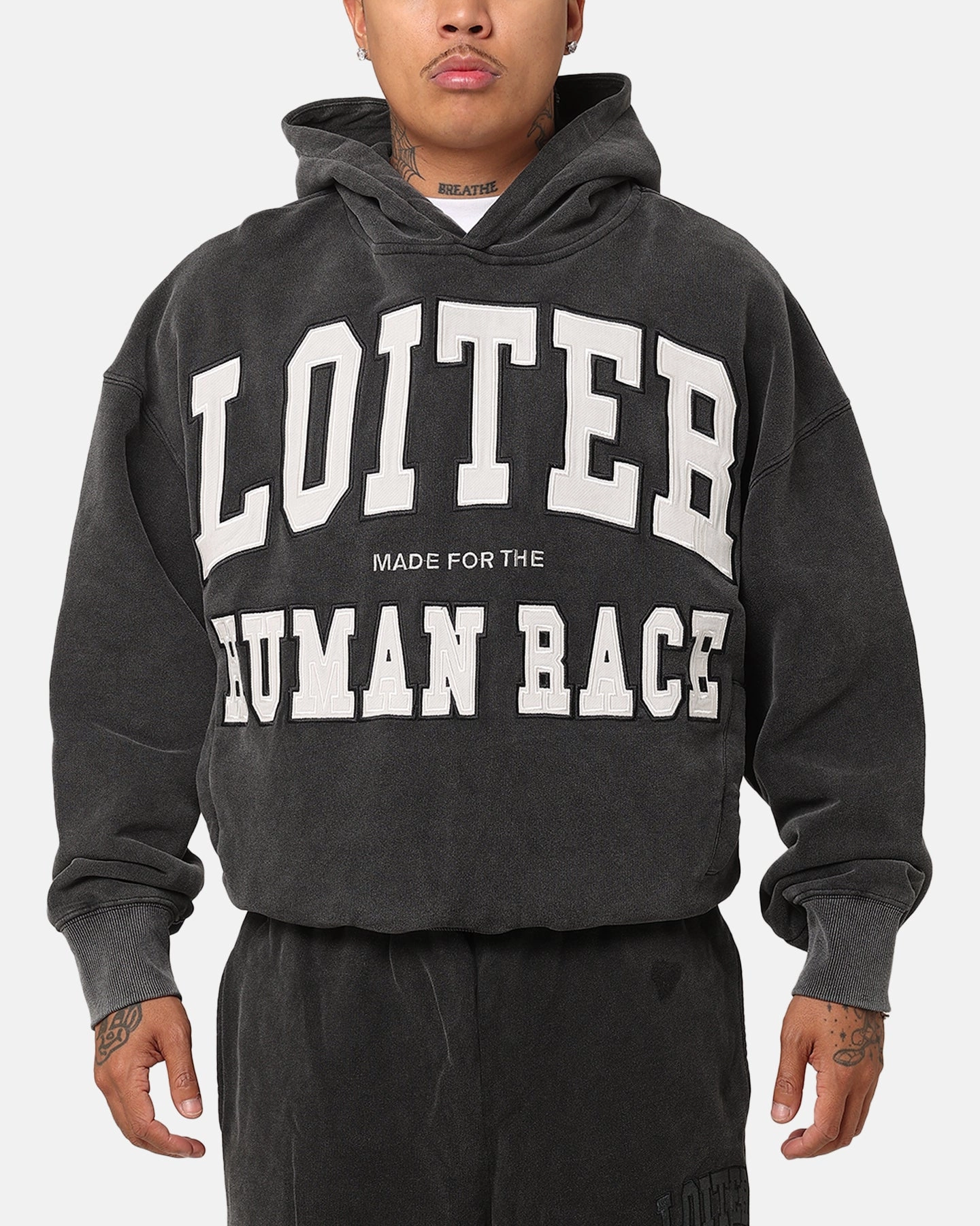 Loiter College Dropout Hoodie Washed Black SunProtective Basic Tank