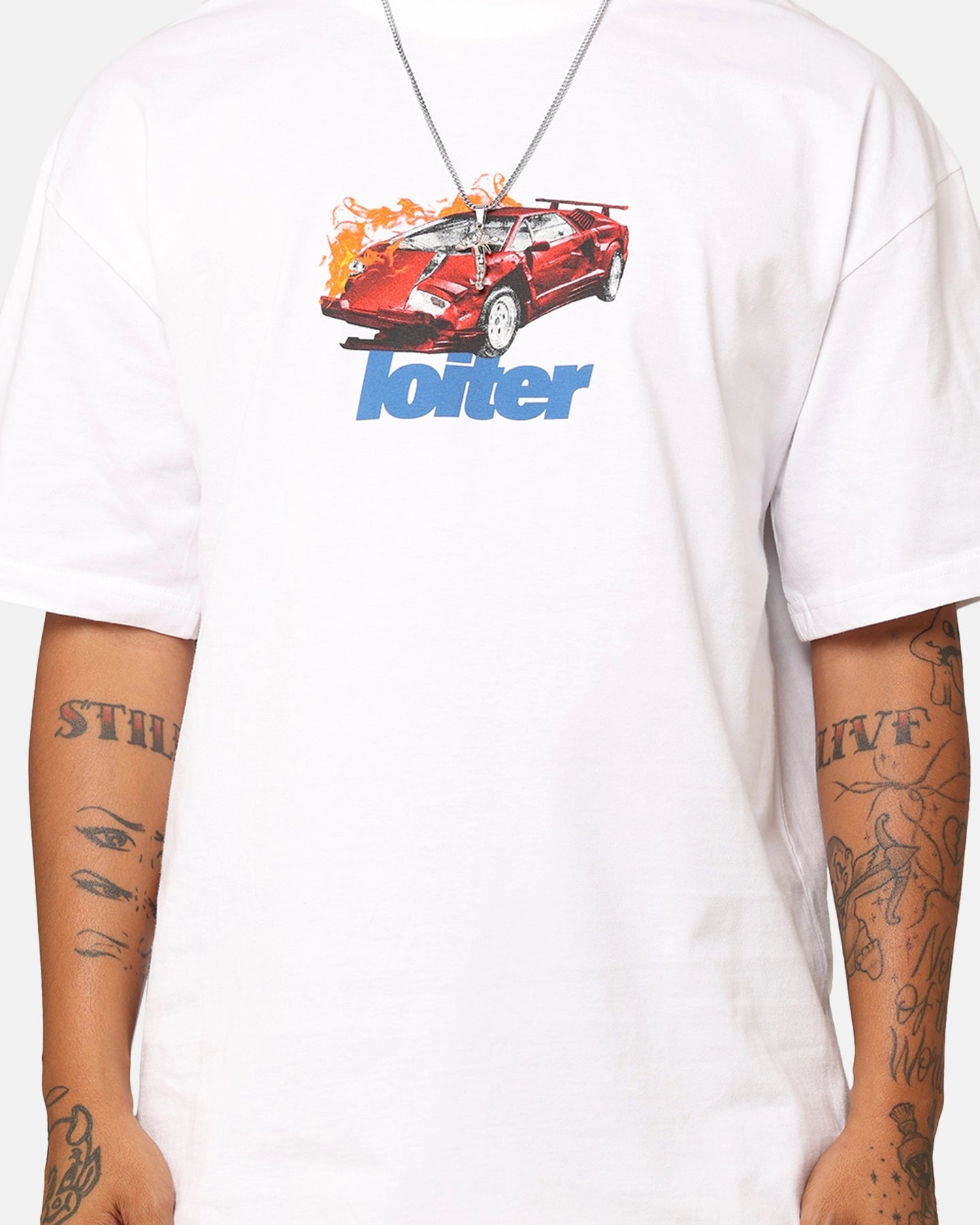 Breathable Construction Loiter Collision T-Shirt White