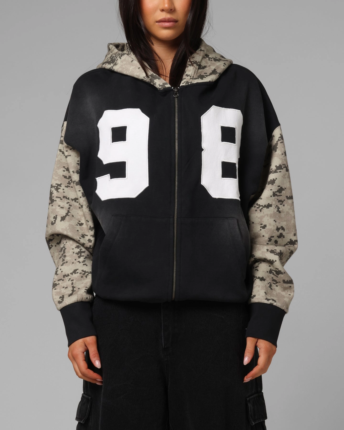 QuickDryConstruction Loiter Cosmos Zip Hoodie Black/Camo