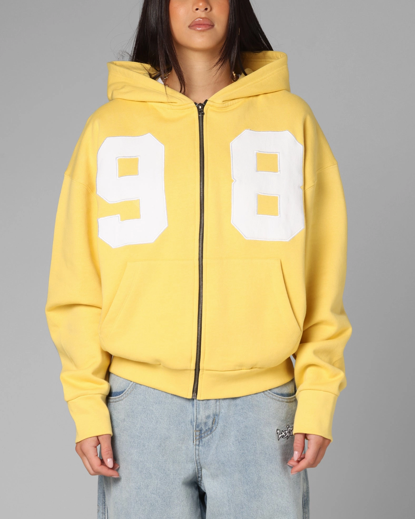 DoubleStitched LayeredStyling Loiter Cosmos Zip Hoodie Yellow