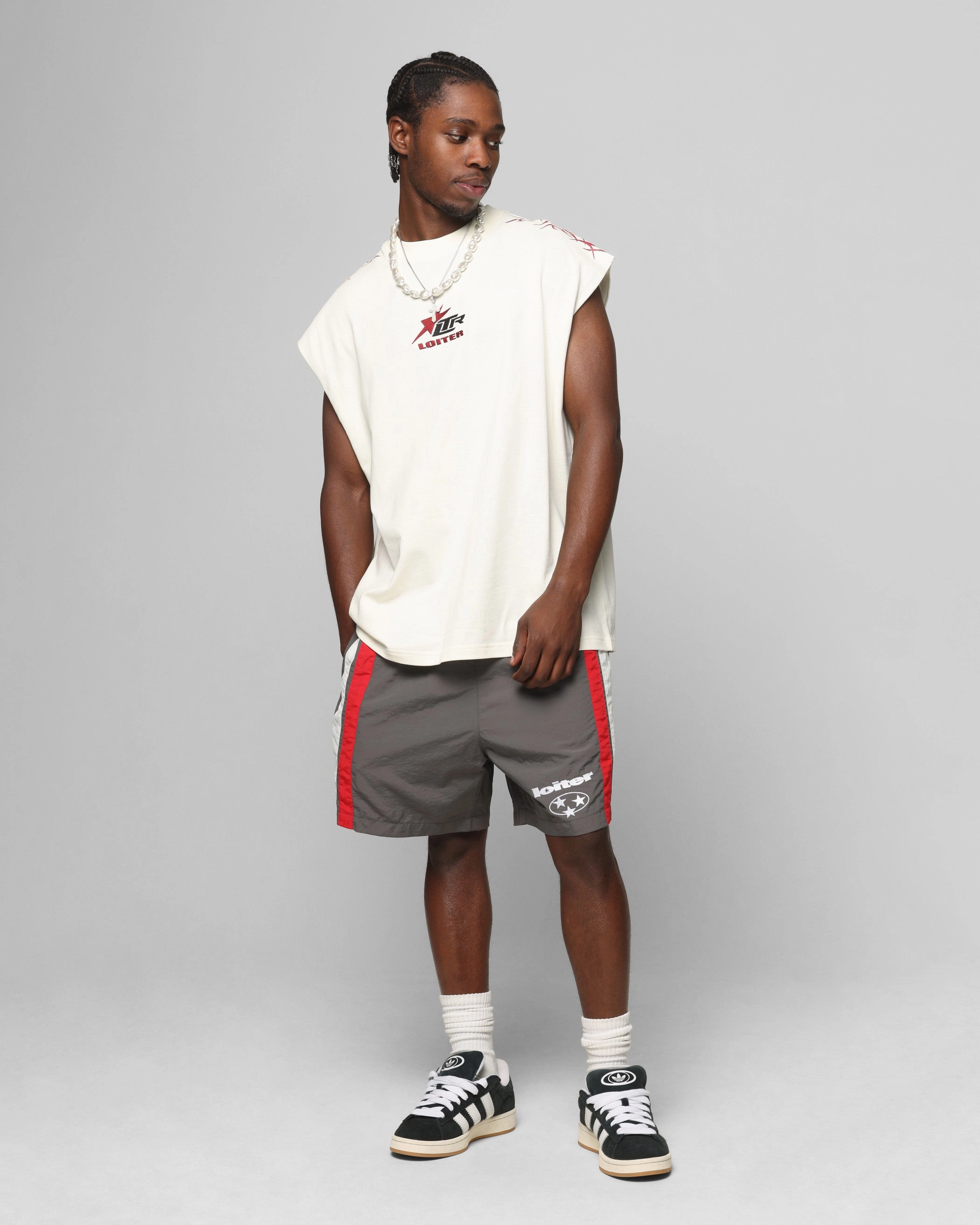 Loiter Cyber Muscle T-Shirt Off White Odor Resistant Material