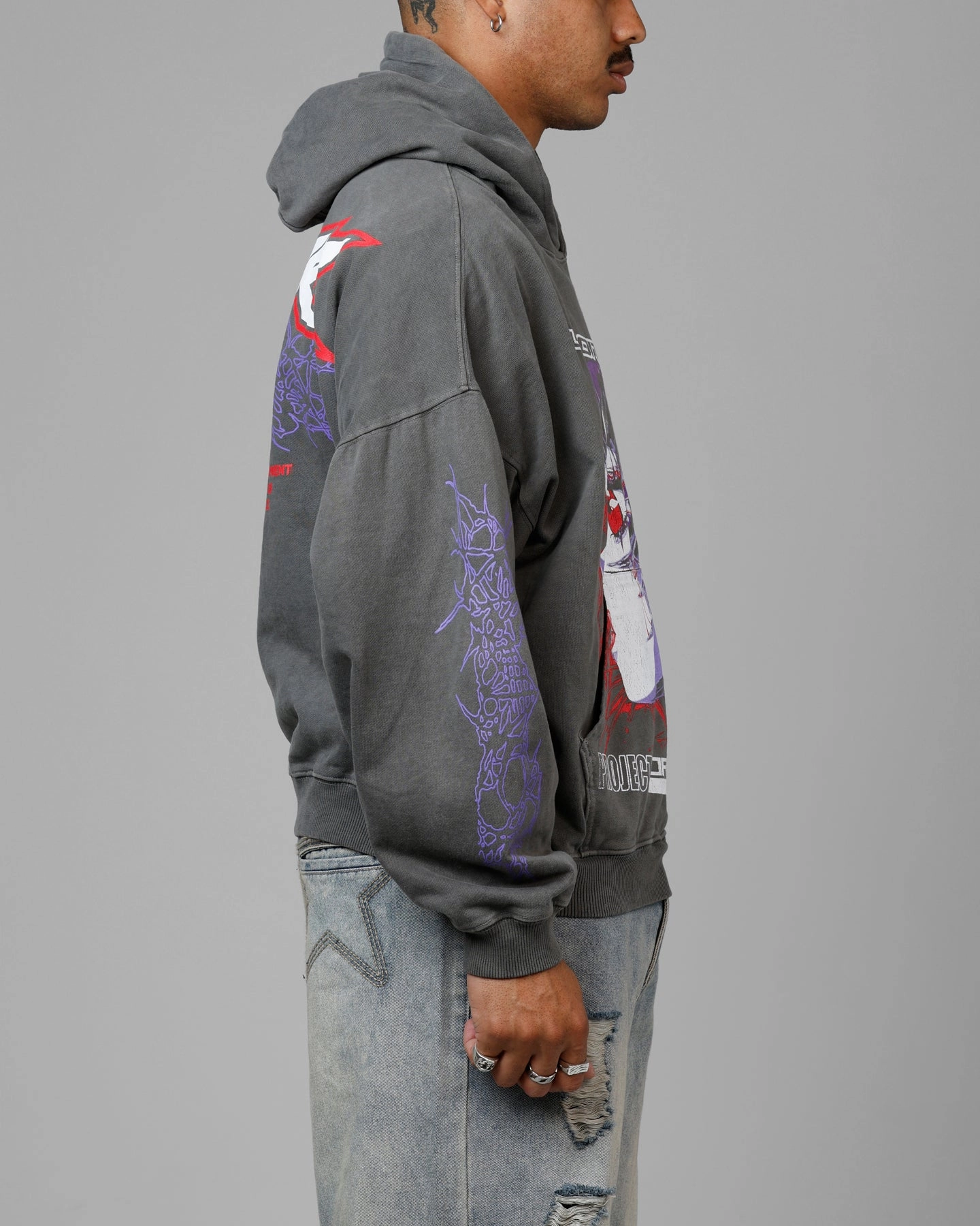 Loiter Cyberkinetics Premium Hoodie Washed Charcoal Basic Tee