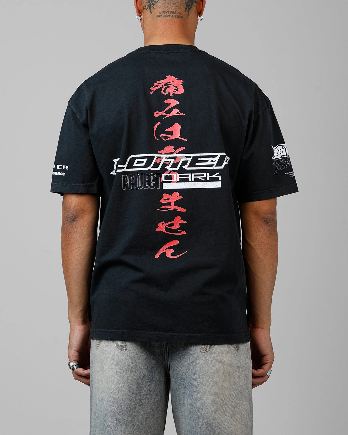 Loiter Cybernetics Heavyweight T-Shirt Black Acidwash Versatile Design BreathableMaterial