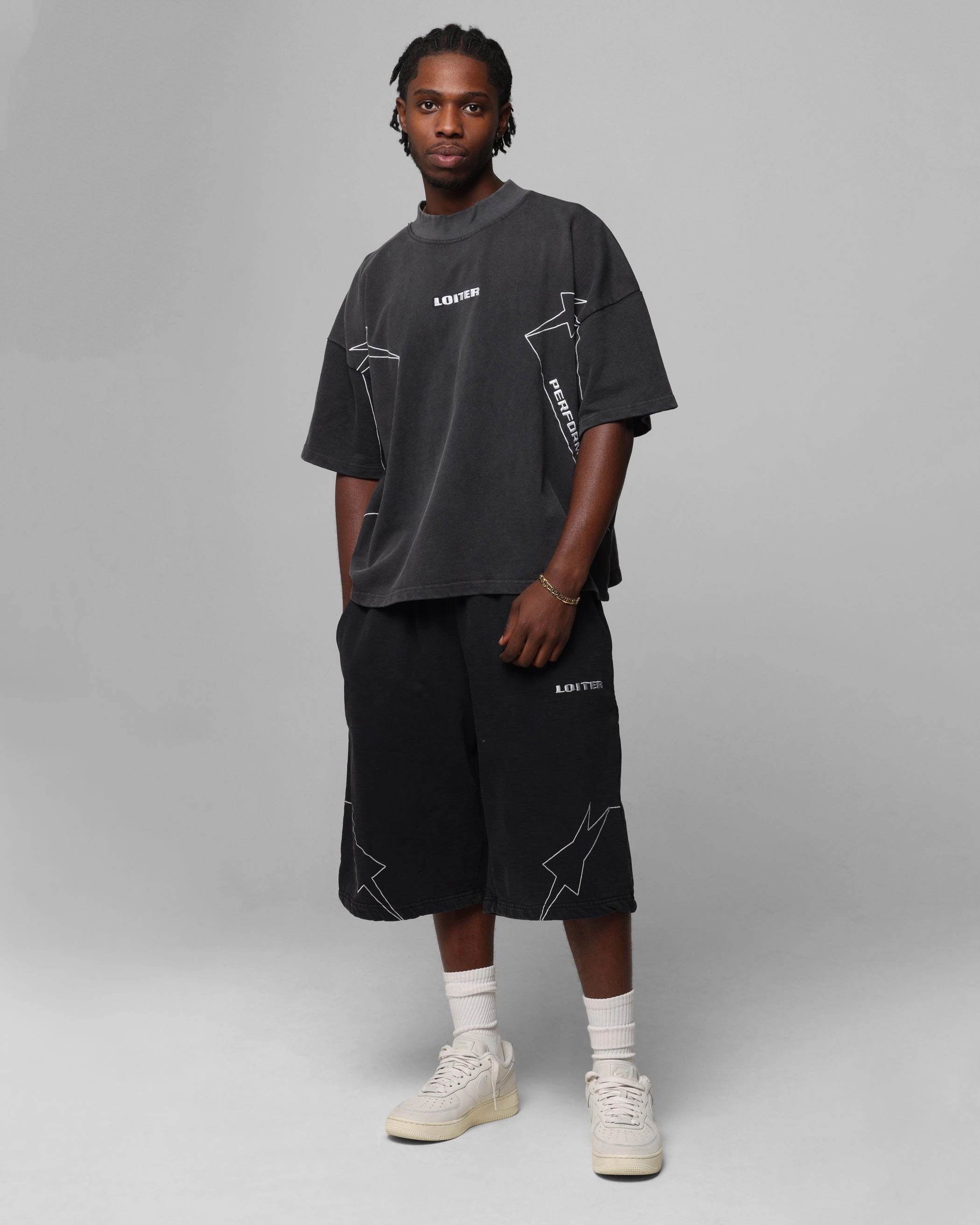 Loiter Dark Performance T-Shirt Charcoal hypoallergenic material