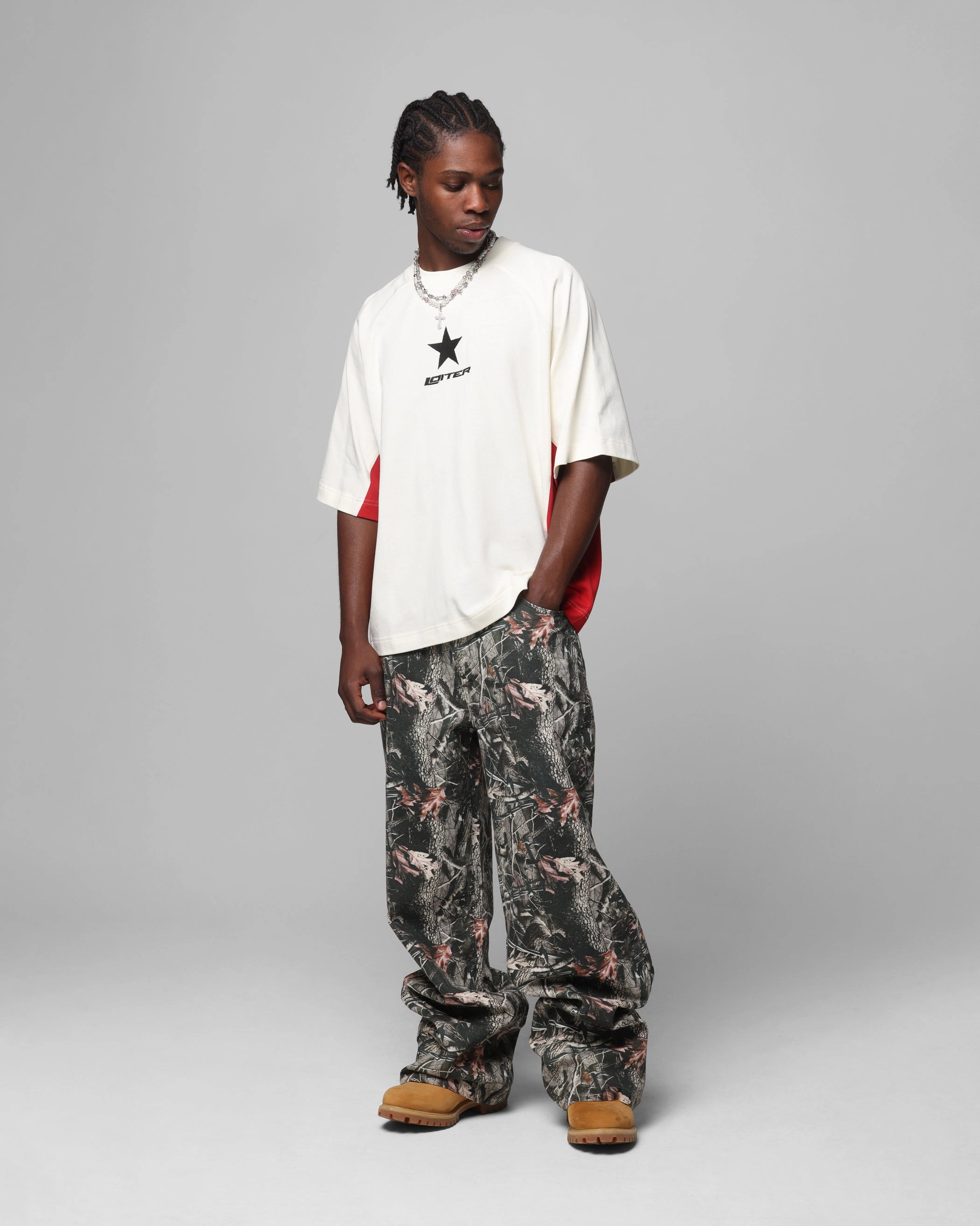 BreathableMeshPanel Loiter Daytona Panel T-Shirt White/Pink