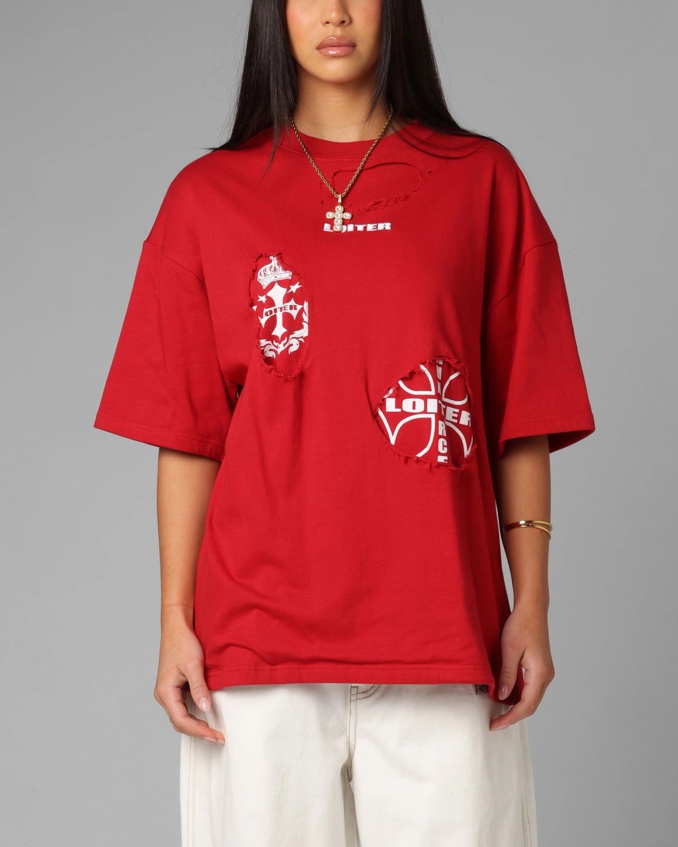 Loiter Destruction T-Shirt Red NoSlip Grip