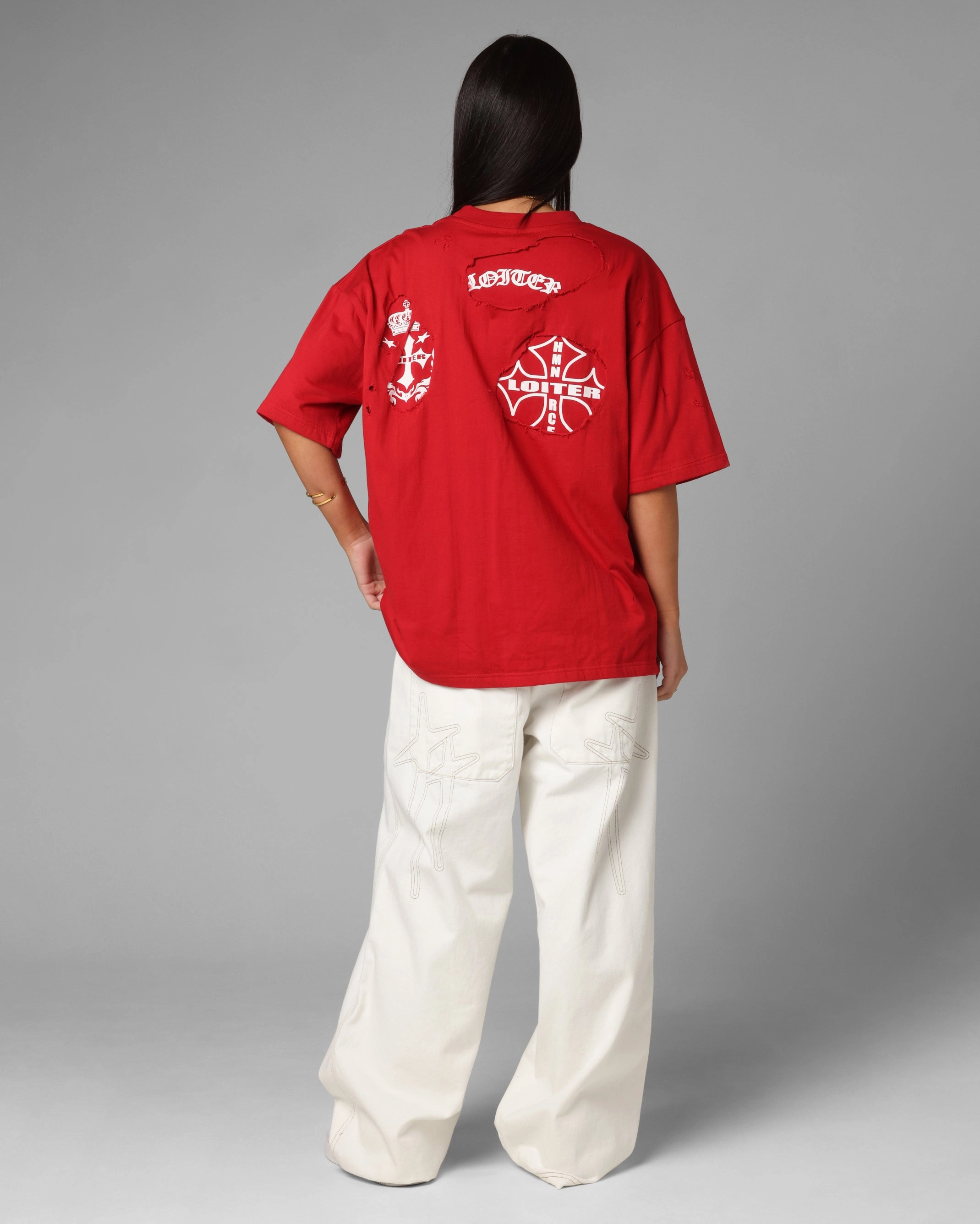 Loiter Destruction T-Shirt Red EcoCertified