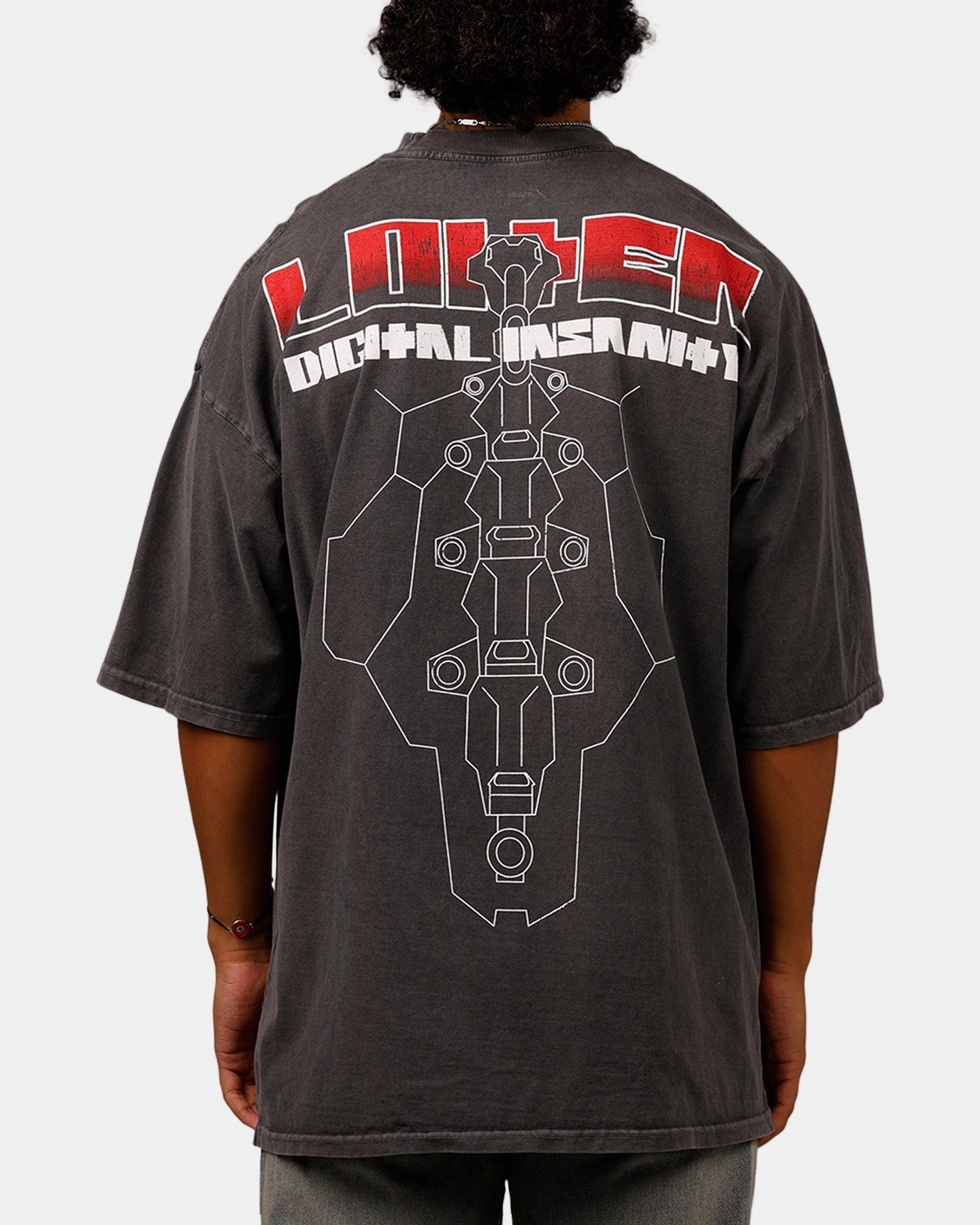 Loiter Digital Insanity Vintage Mock T-Shirt Charcoal FlexFit Technology
