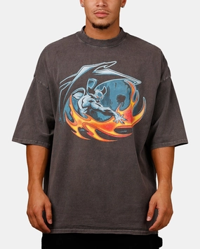 Laser Cut Edges NonIrritating Seams Loiter Disney Chernabog Vintage T-Shirt Washed Charcoal