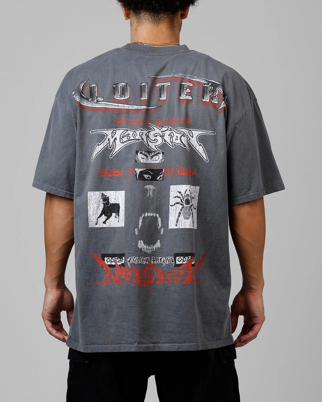 Formal Wear Loiter Dog House Vintage T-Shirt Charcoal