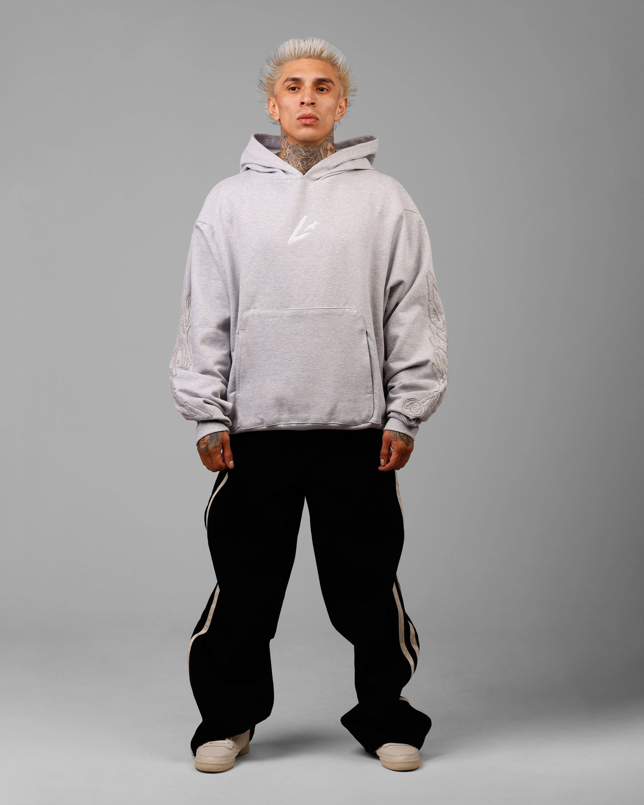 Loiter Dune Hoodie Grey Marle Casual Pullover Smooth Seam Transition