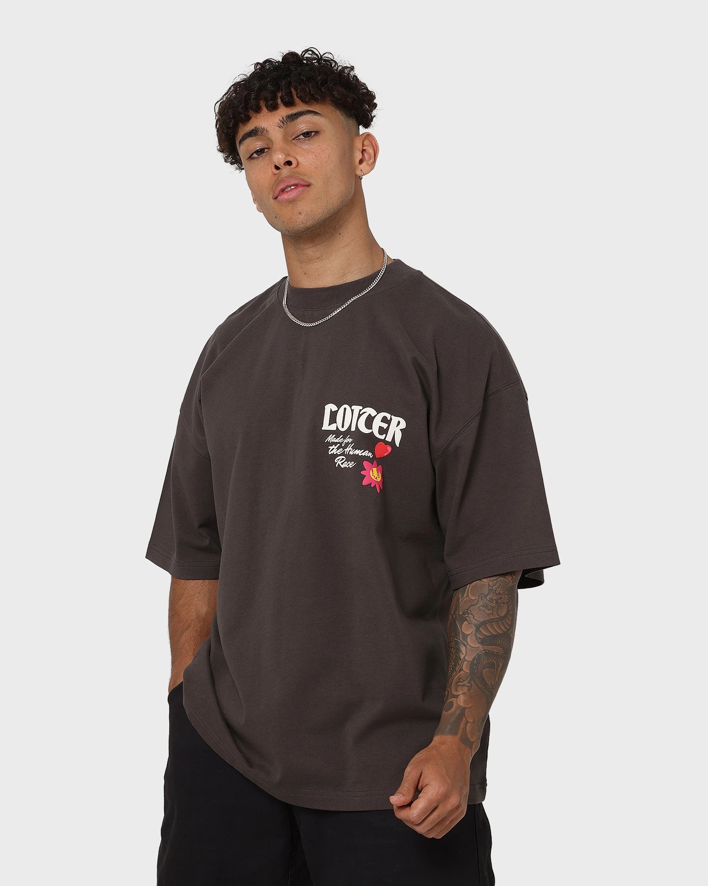 Loiter Euphoria T-Shirt Charcoal Multi Panel Cut BreathableBackVents